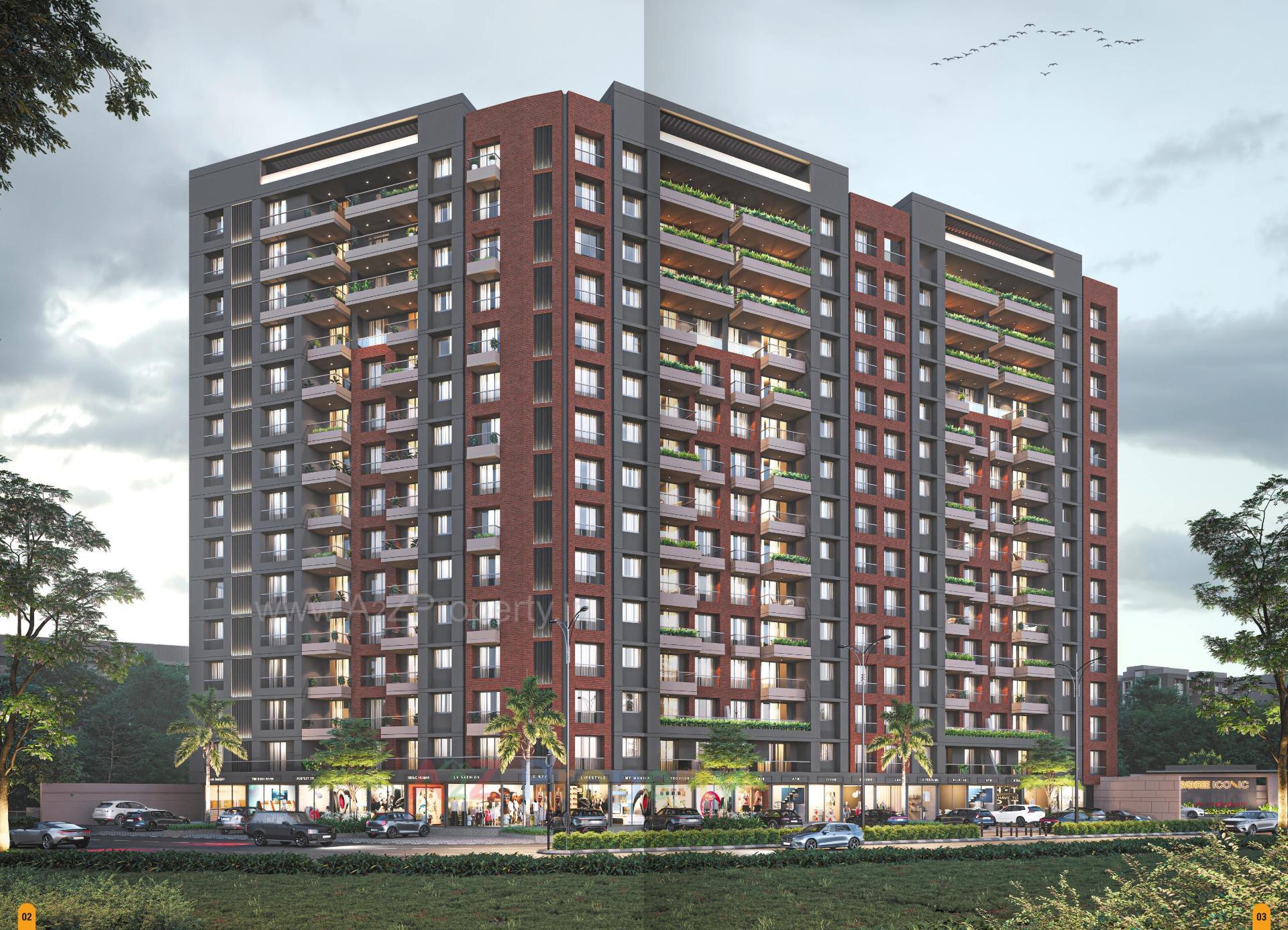 3D Elevation of real estate project Devshree Iconic located at Surat, Surat, Gujarat