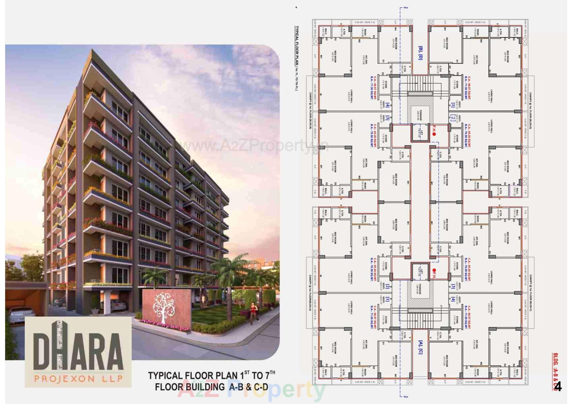 Layout of real estate project Dhara Homes located at Mota, Surat, Gujarat