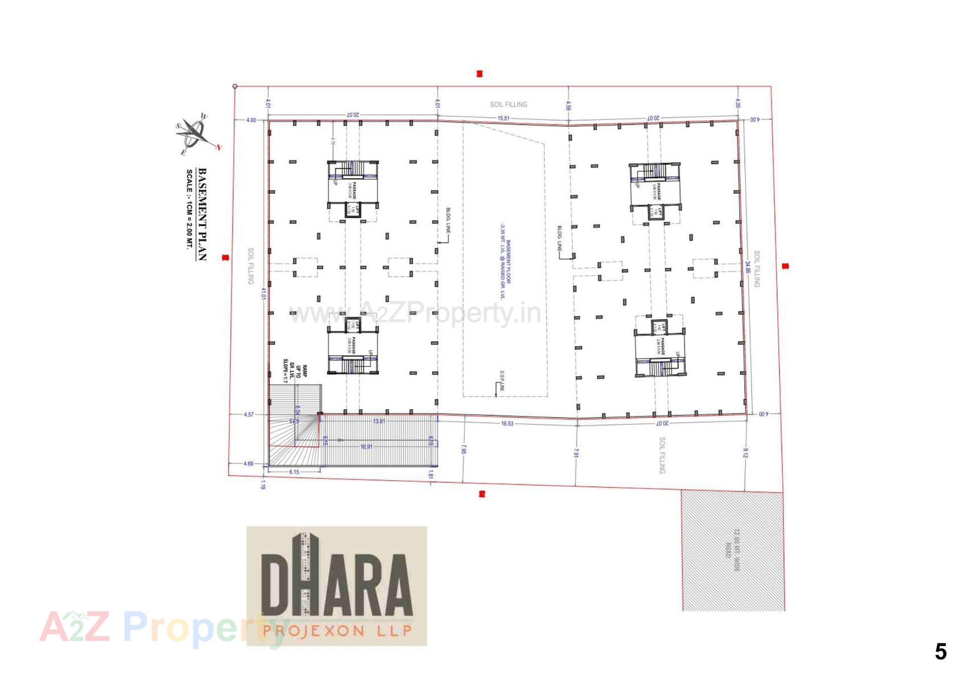 Layout of real estate project Dhara Homes located at Mota, Surat, Gujarat