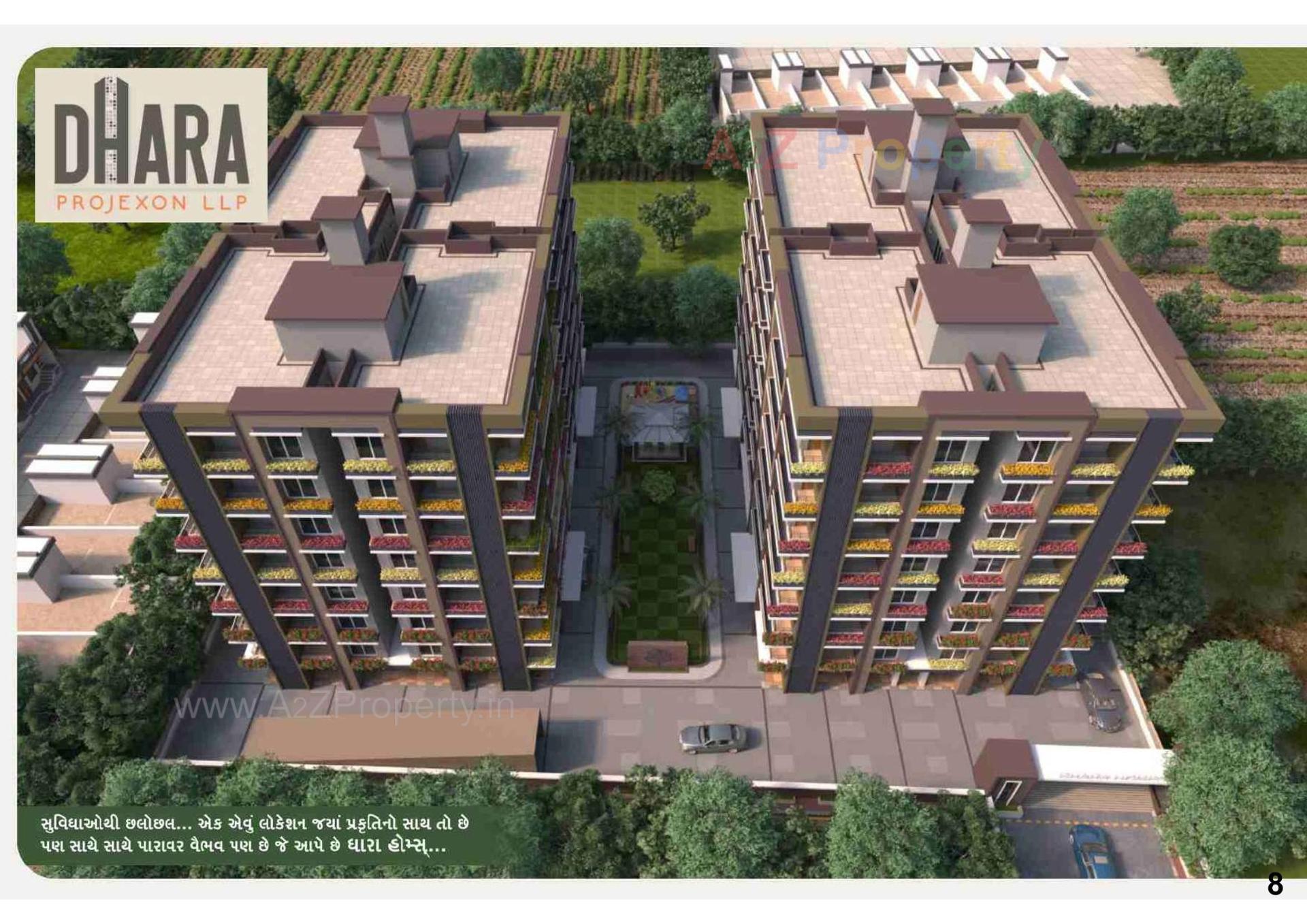 3D Elevation of real estate project Dhara Homes located at Mota, Surat, Gujarat