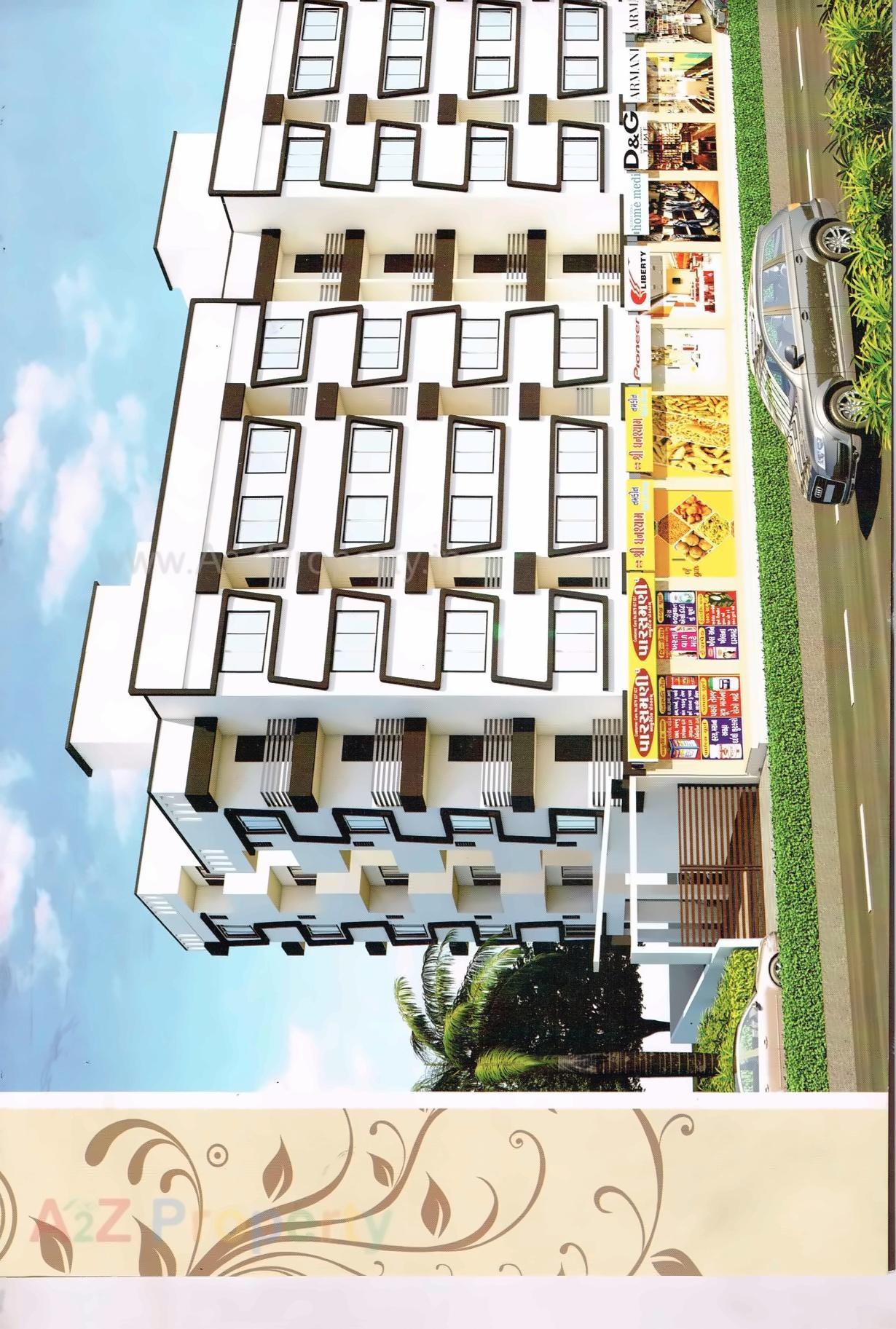 3D Elevation of real estate project Dharmabhakti Residency located at Pali, Surat, Gujarat