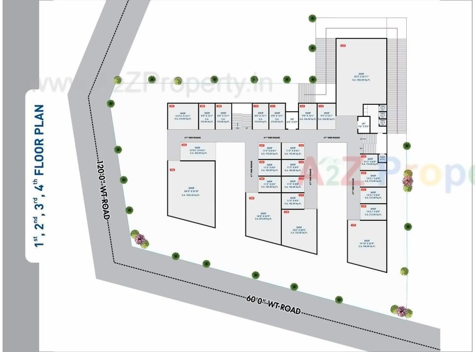 Layout of real estate project Divy Mall located at Kosad, Surat, Gujarat