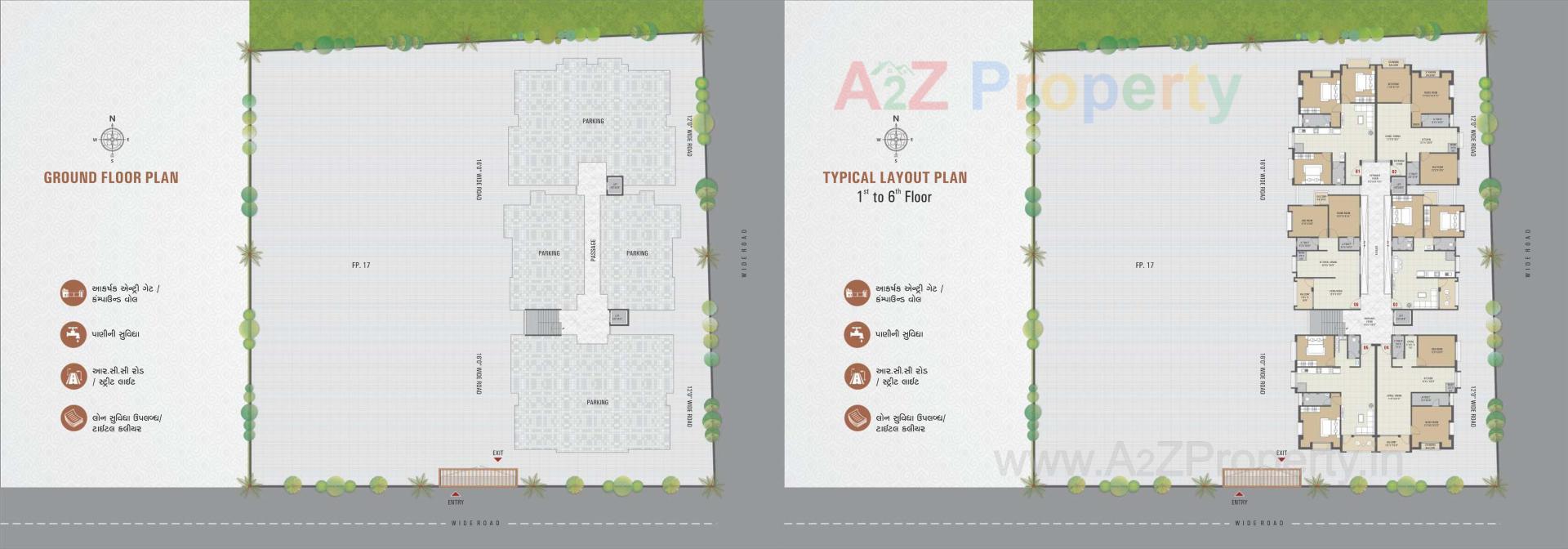 Layout of real estate project Divya Kedareshwar Residency located at Bardoli, Surat, Gujarat