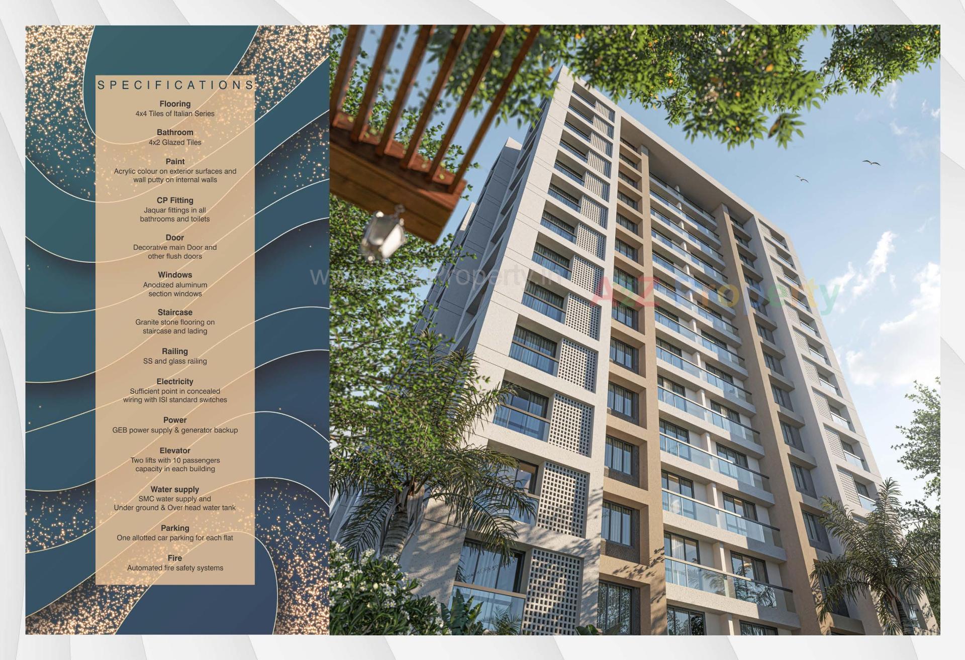 3D Elevation of real estate project Dmd Cosmos located at Vesu, Surat, Gujarat