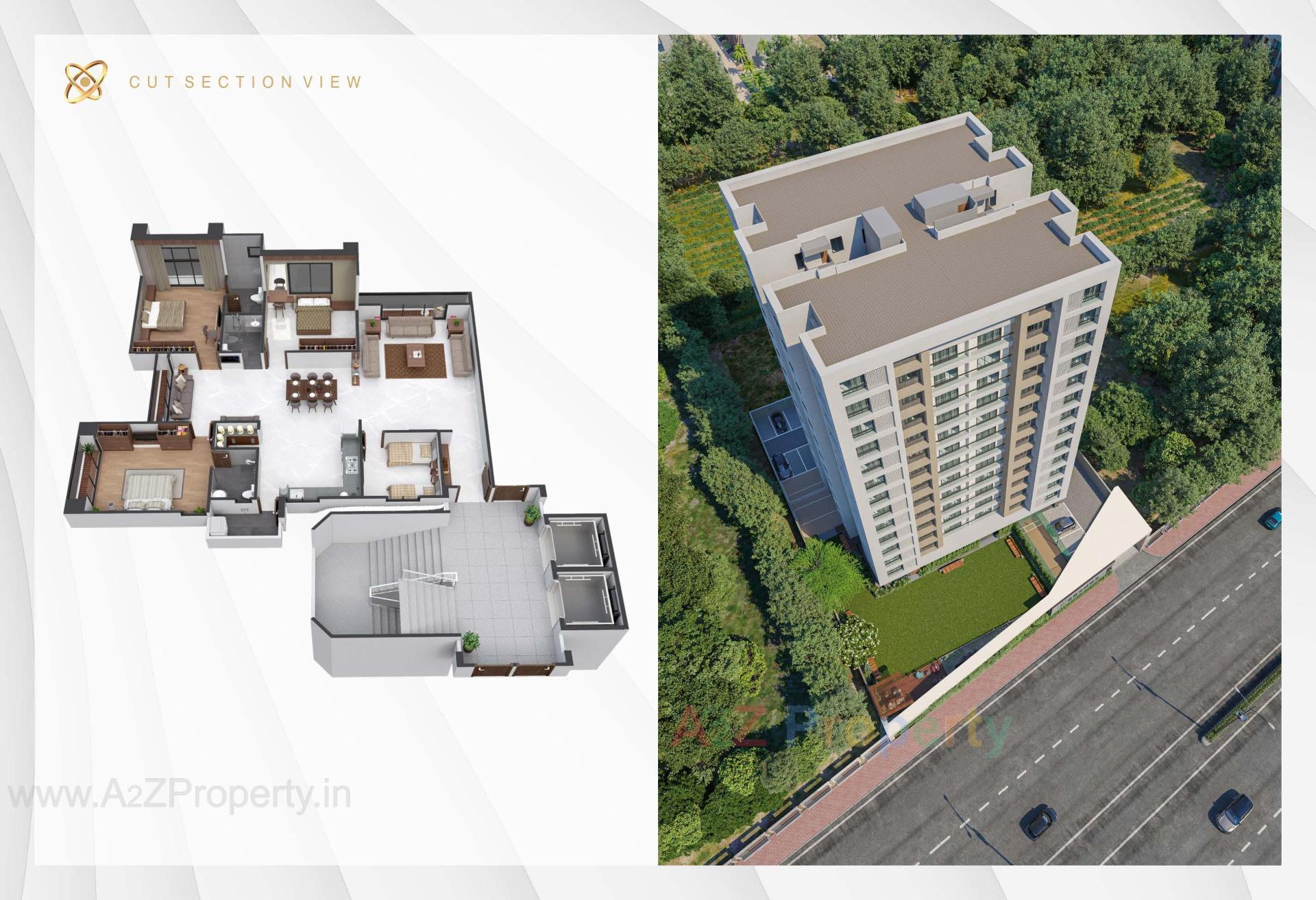 Layout of real estate project Dmd Cosmos located at Vesu, Surat, Gujarat