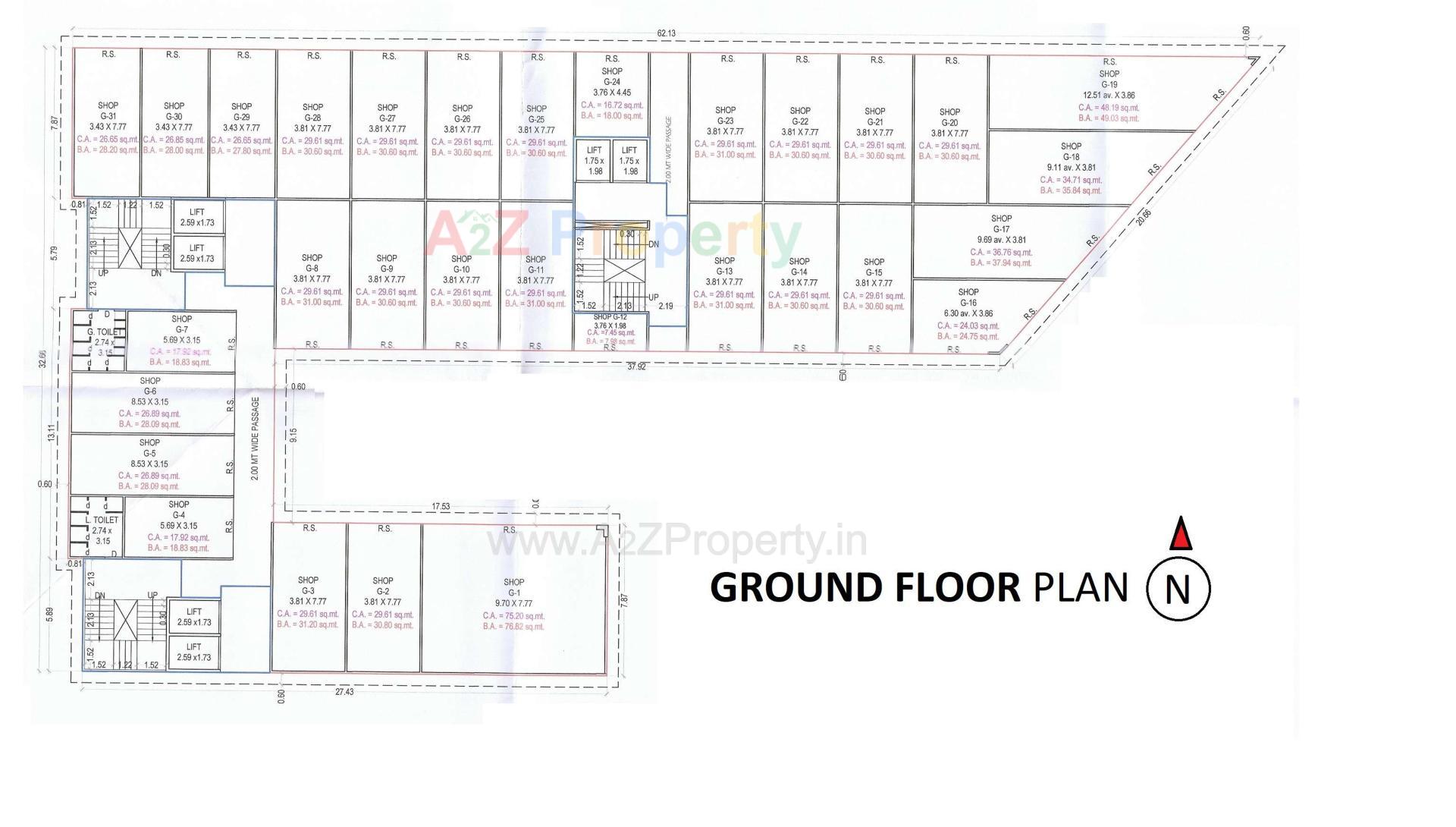 Layout of real estate project Eco Commerz located at Vesu, Surat, Gujarat