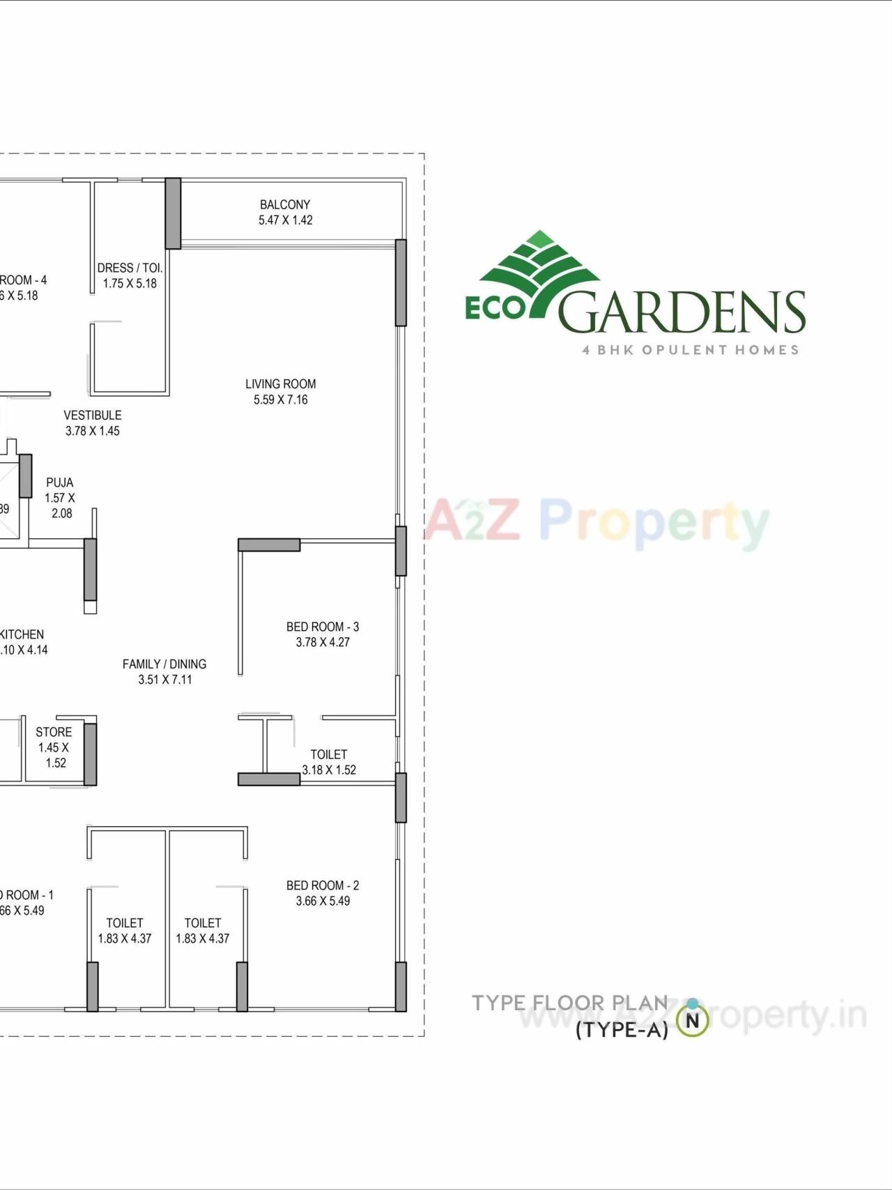 Layout of real estate project Eco Gardens located at Vesu, Surat, Gujarat