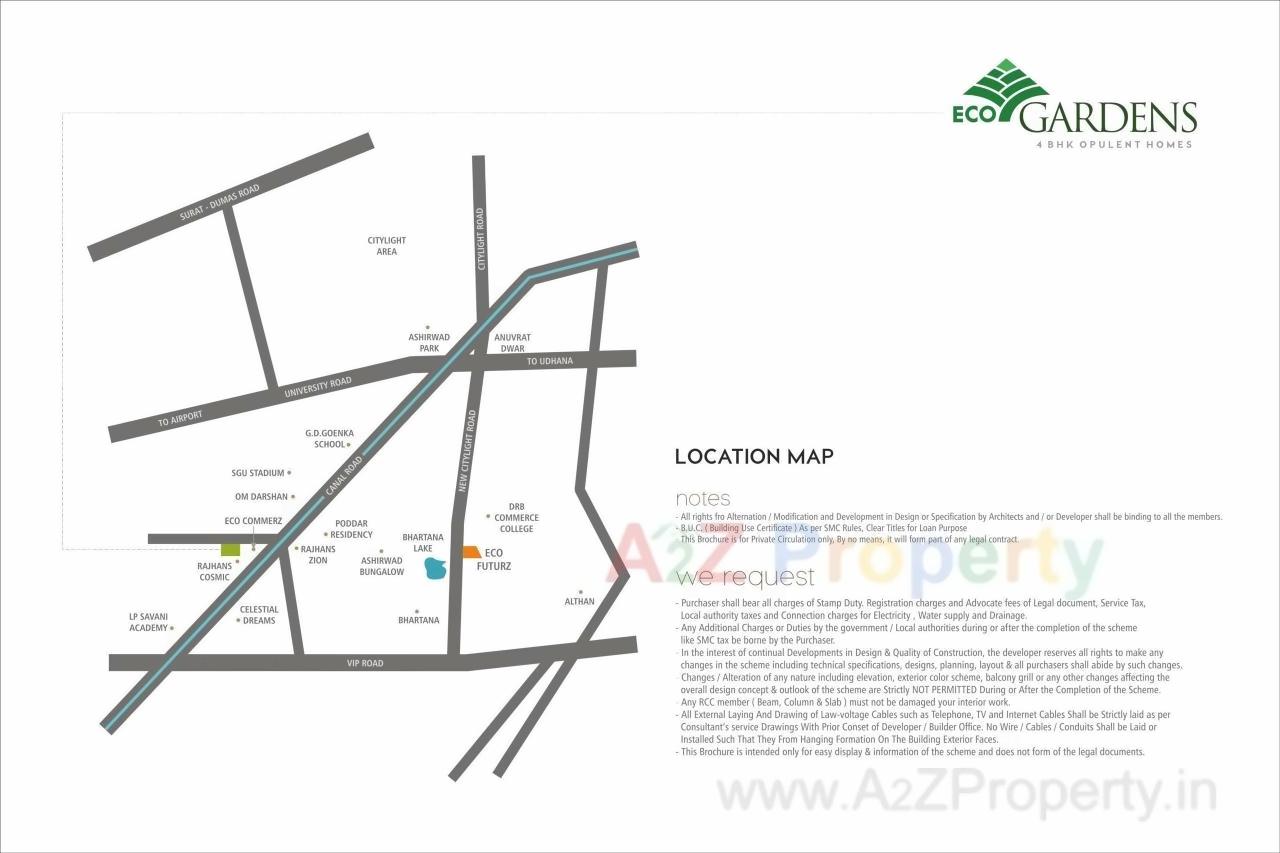  of real estate project Eco Gardens located at Vesu, Surat, Gujarat