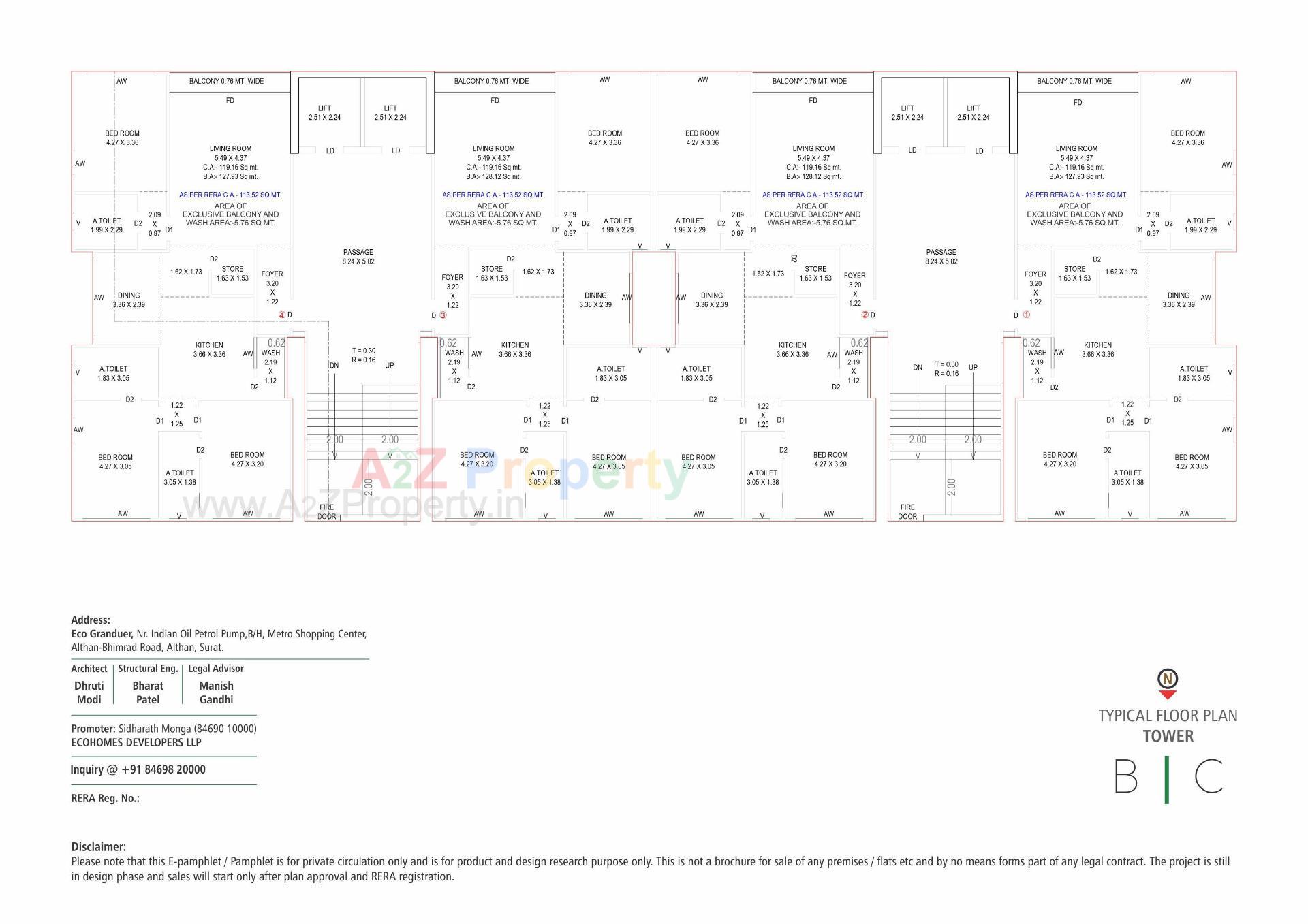 Layout of real estate project Eco Grandeur located at Althan, Surat, Gujarat