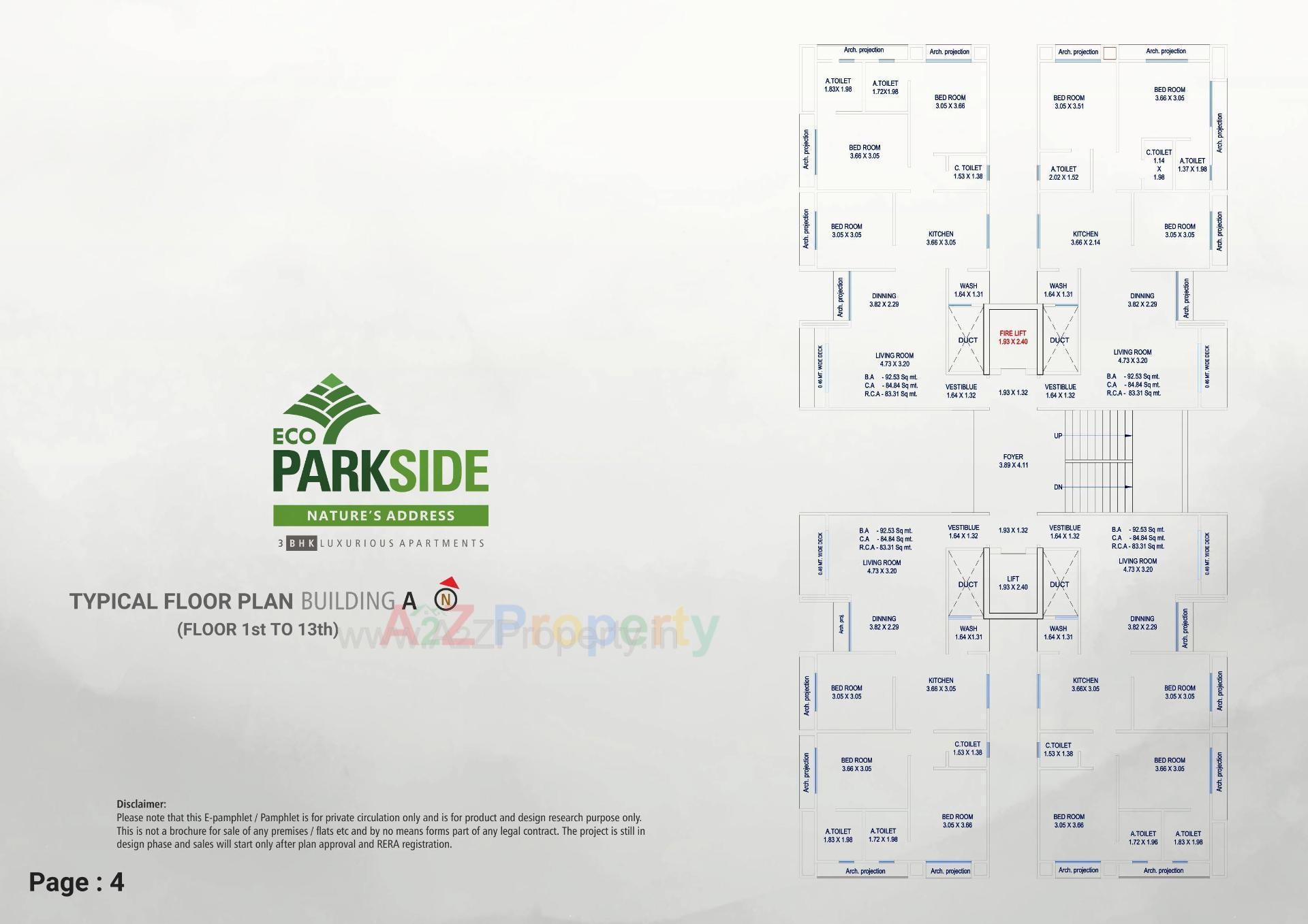 Layout of real estate project Eco Parkside located at Bhimrad, Surat, Gujarat