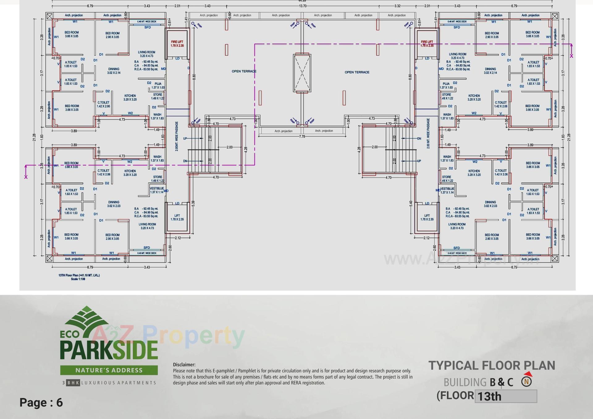 Layout of real estate project Eco Parkside located at Bhimrad, Surat, Gujarat