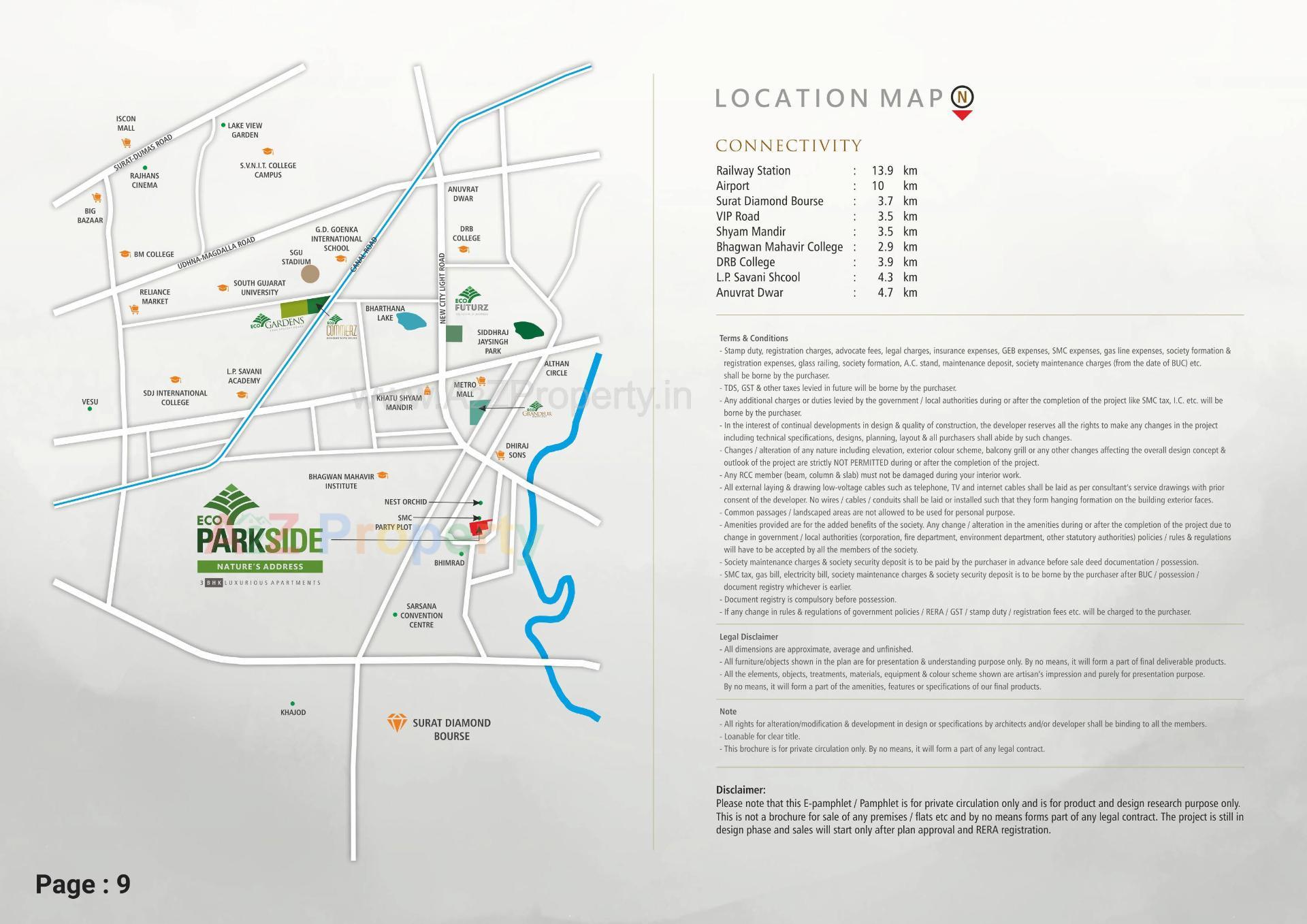  of real estate project Eco Parkside located at Bhimrad, Surat, Gujarat