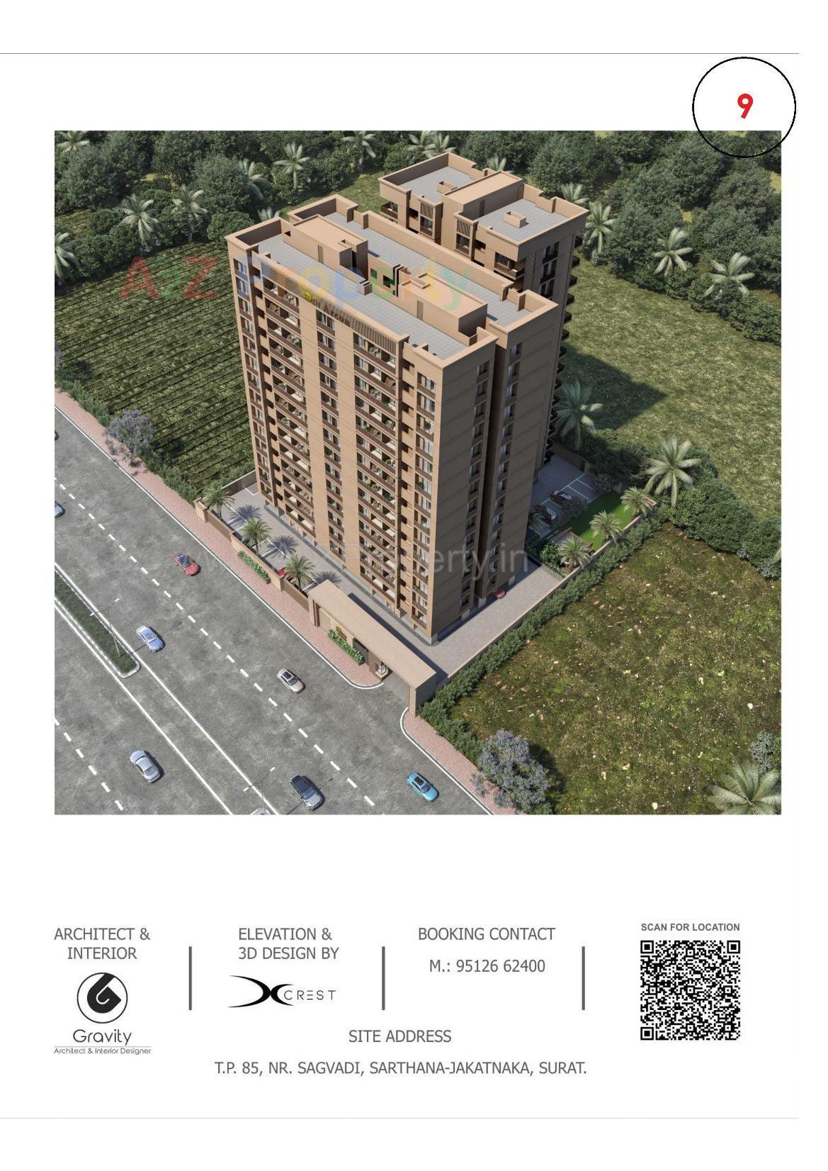 3D Elevation of real estate project Eden Arcon located at Sarthana, Surat, Gujarat