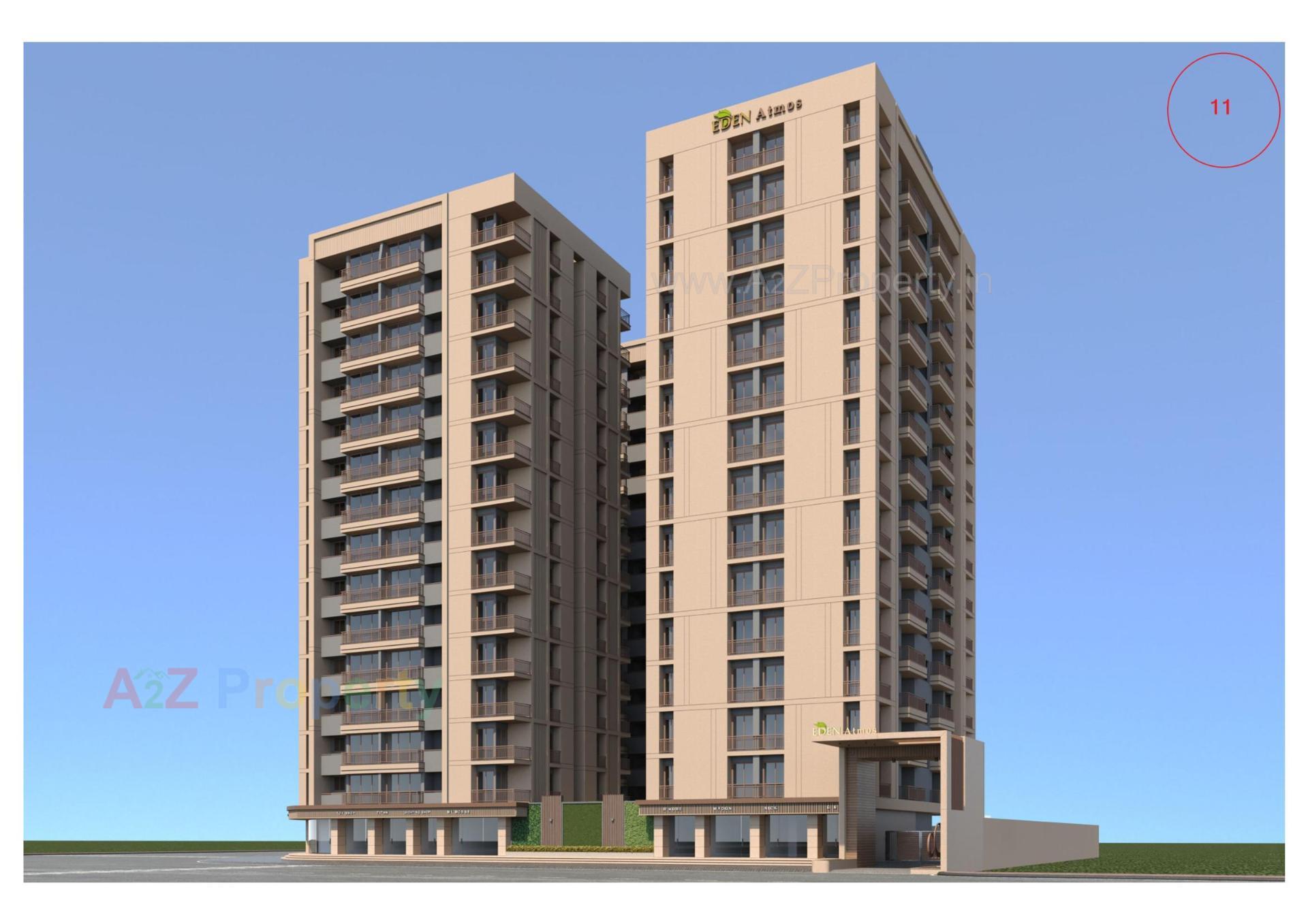 3D Elevation of real estate project Eden Atmos located at Sarthana, Surat, Gujarat