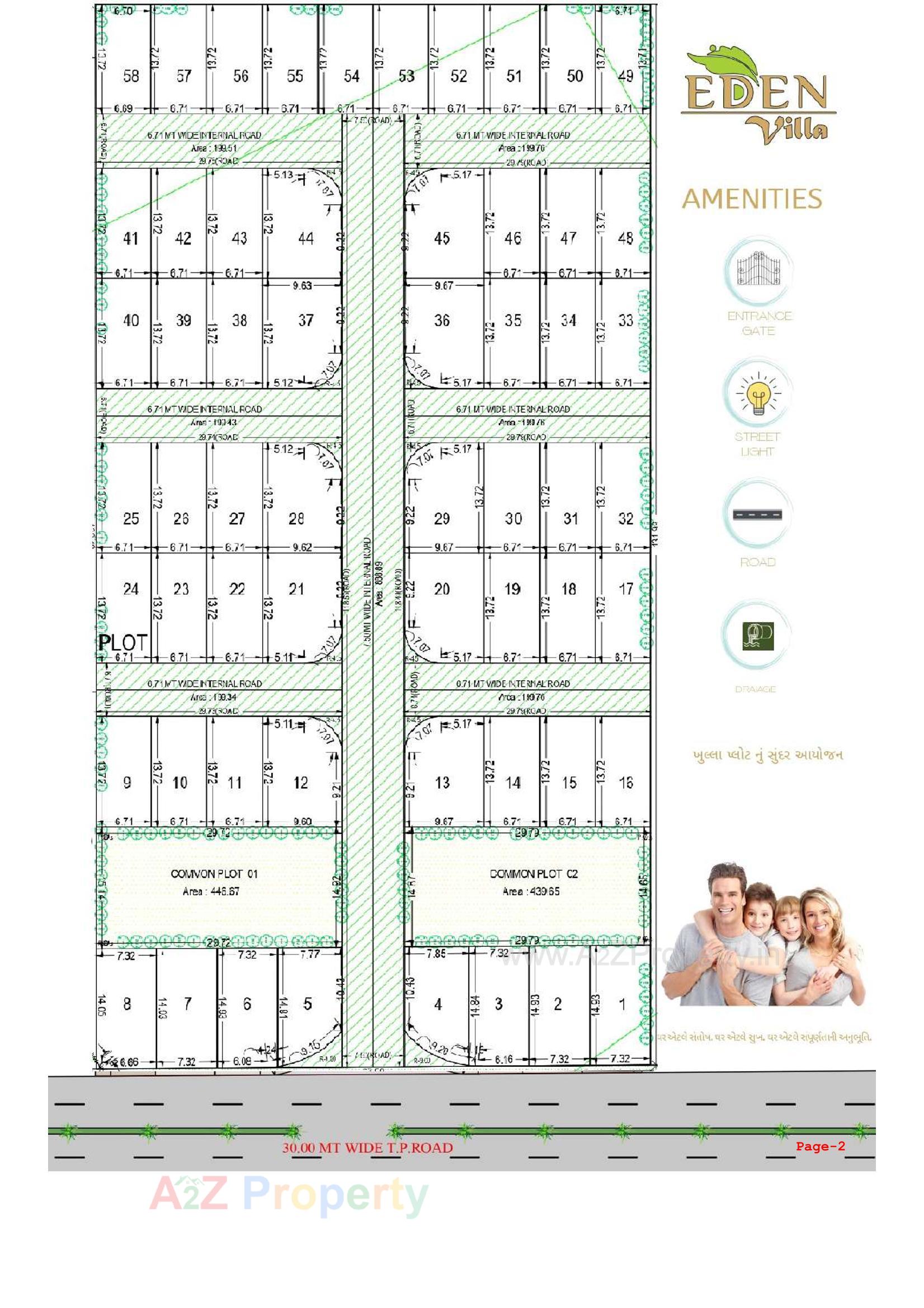 Layout of real estate project Eden Villa located at Mota, Surat, Gujarat