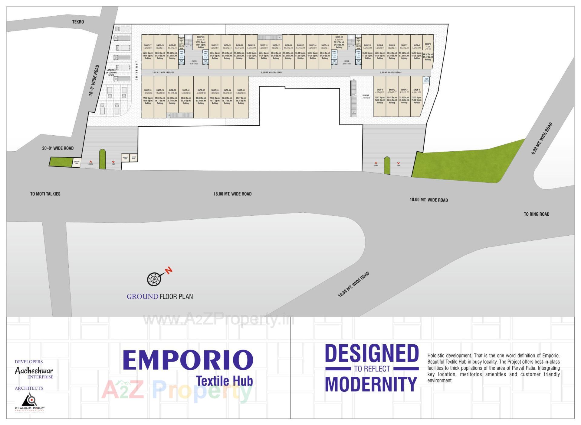 Layout of real estate project Emporio Textile Hub located at Surat, Surat, Gujarat