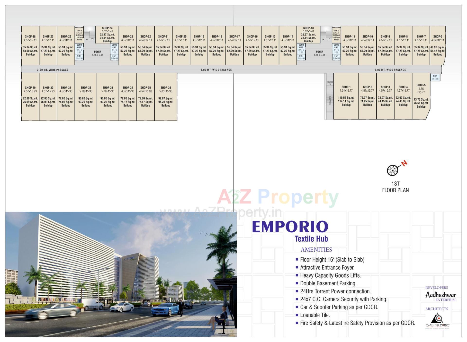 Layout of real estate project Emporio Textile Hub located at Surat, Surat, Gujarat