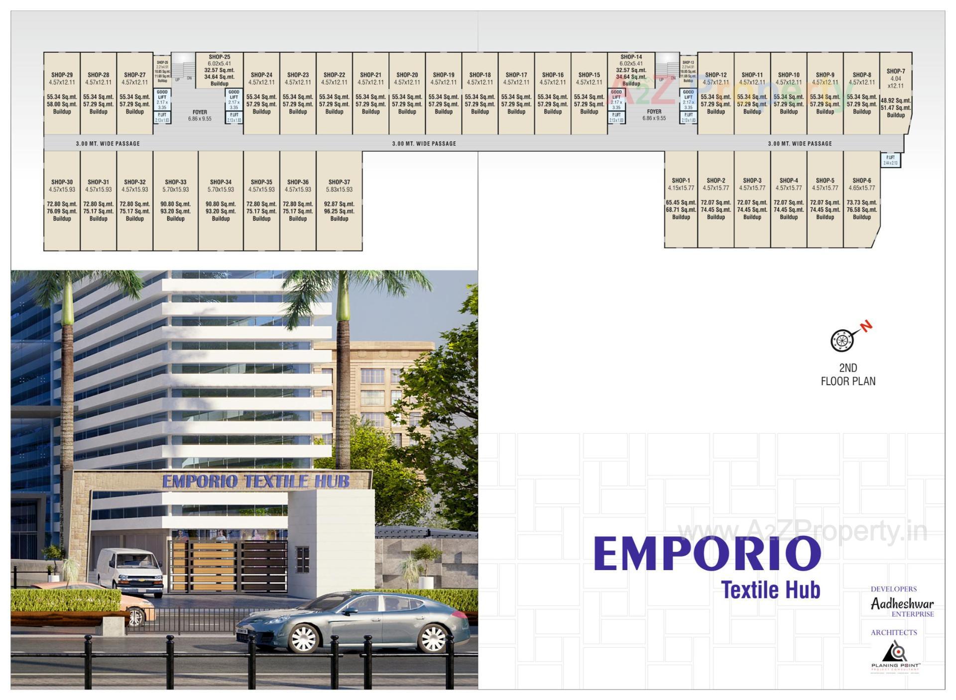 Layout of real estate project Emporio Textile Hub located at Surat, Surat, Gujarat