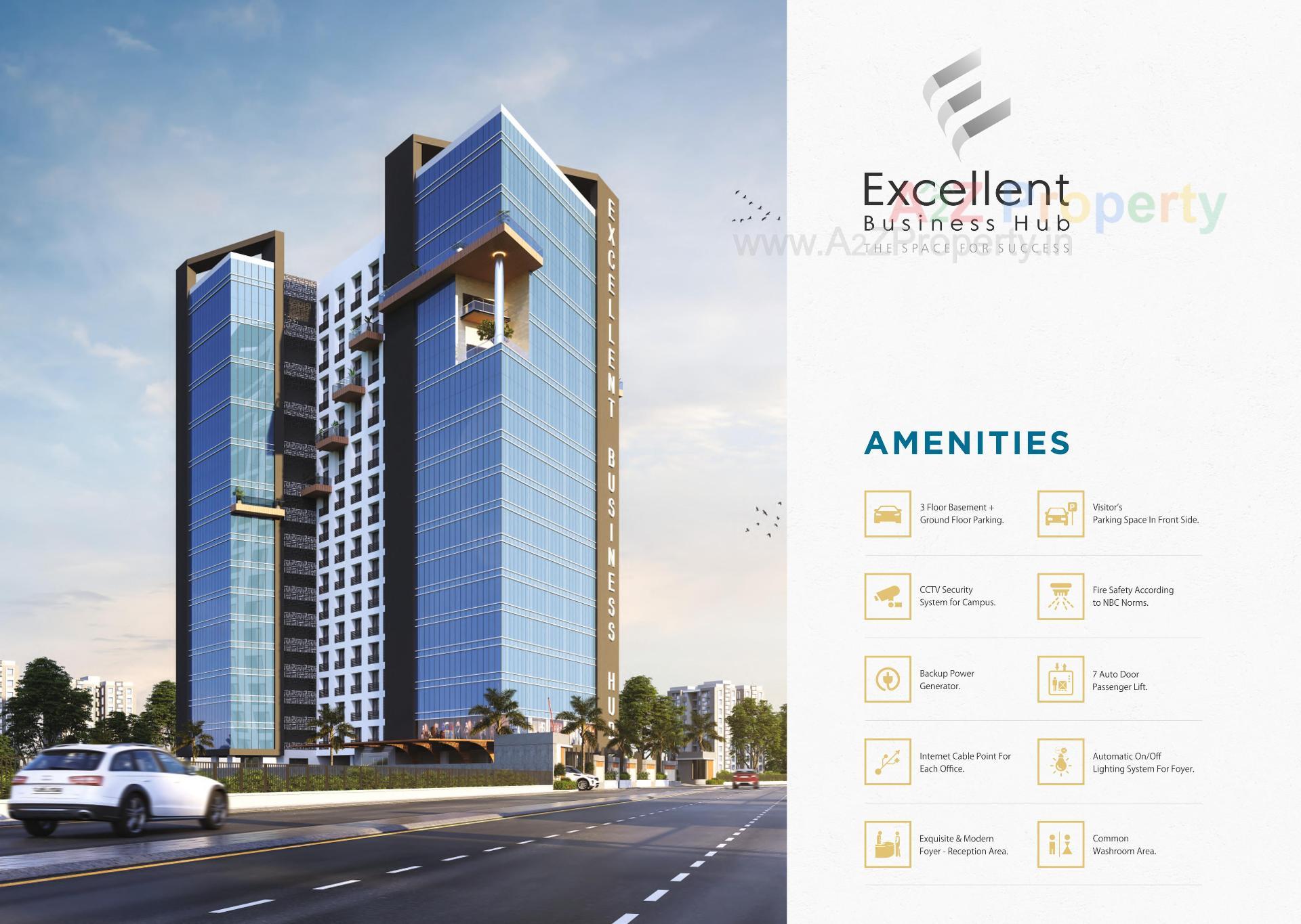 3D Elevation of real estate project Excellent Business Hub located at Lal-darwaja, Surat, Gujarat