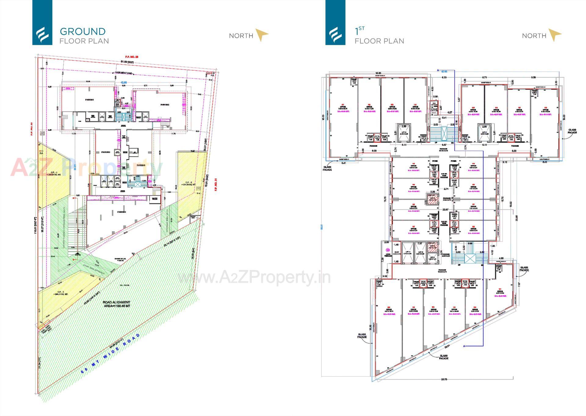 Layout of real estate project Excellent Business Hub located at Lal-darwaja, Surat, Gujarat