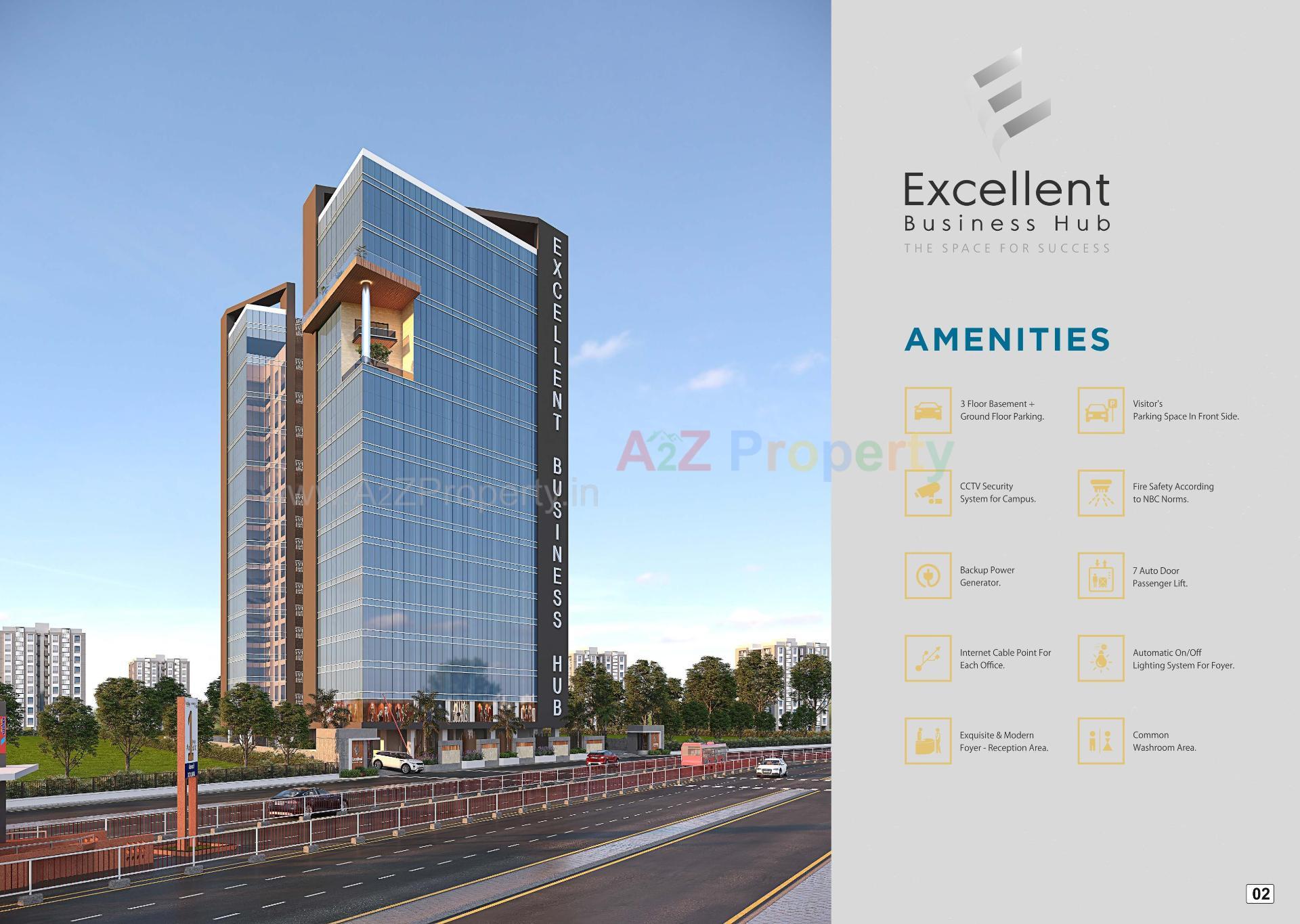 3D Elevation of real estate project Excellent Business Hub located at Lal-darwaja, Surat, Gujarat