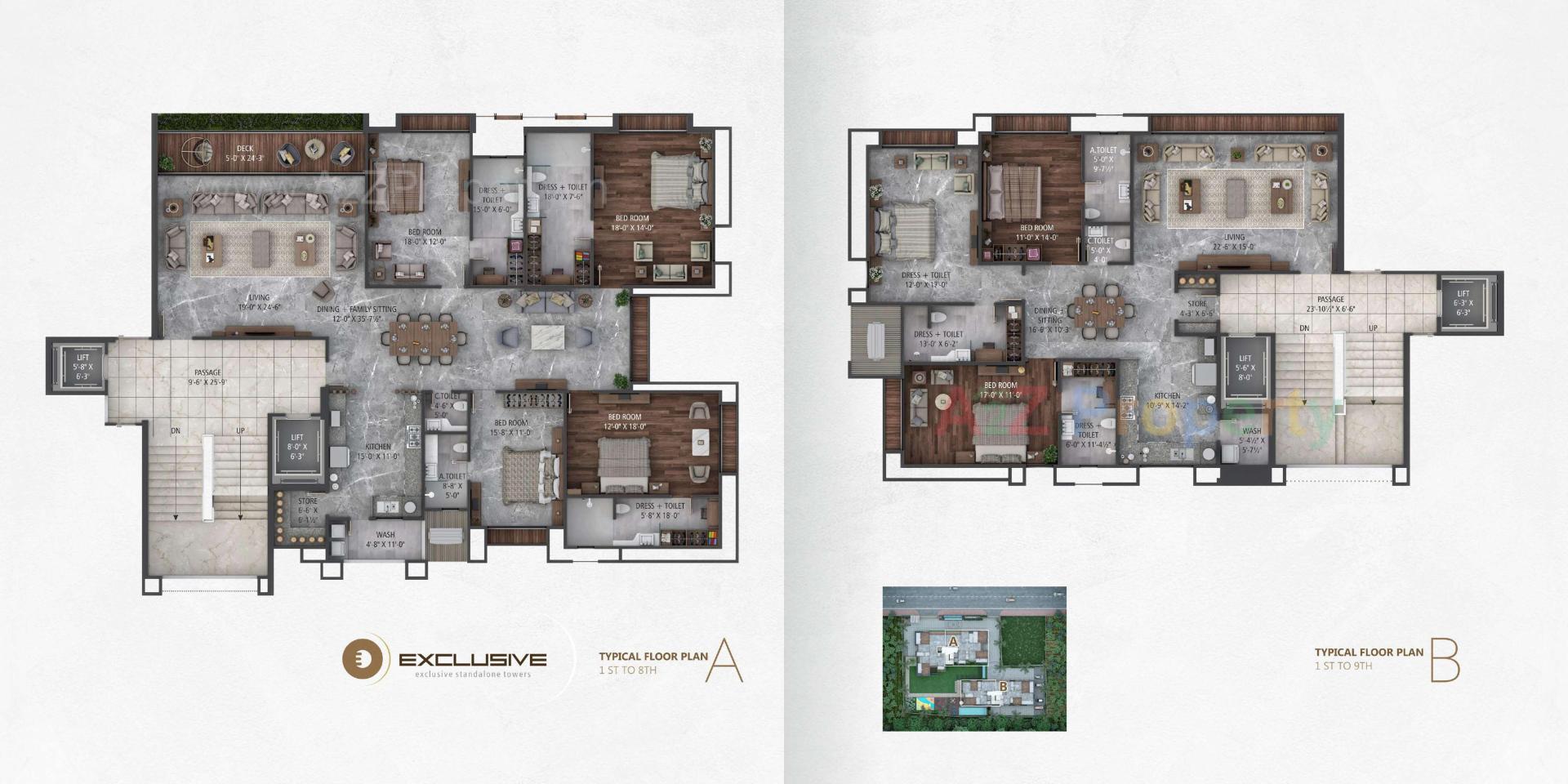 Layout of real estate project Exclusive located at Rander, Surat, Gujarat