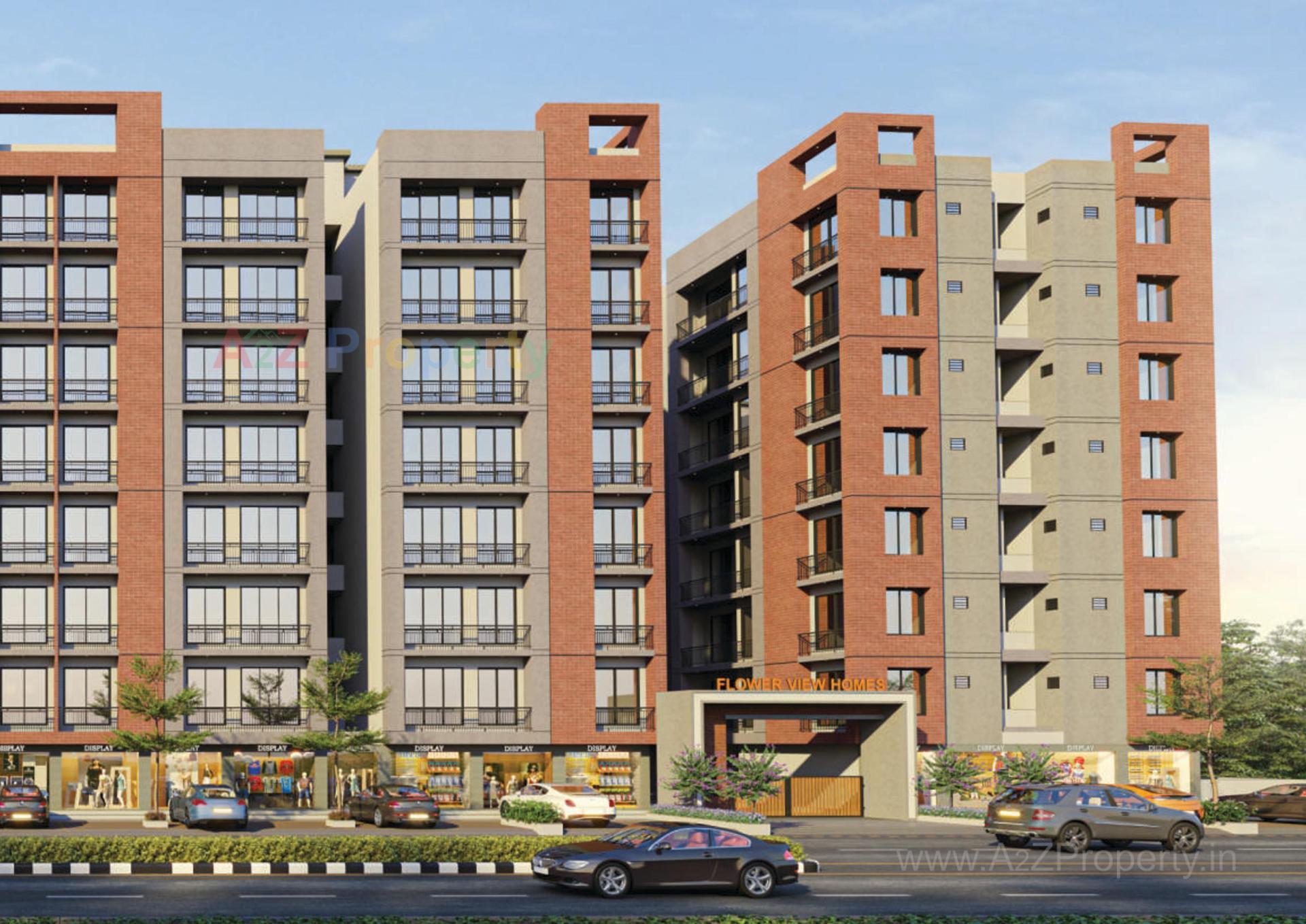 3D Elevation of real estate project Flower View Homes located at Dindoli, Surat, Gujarat