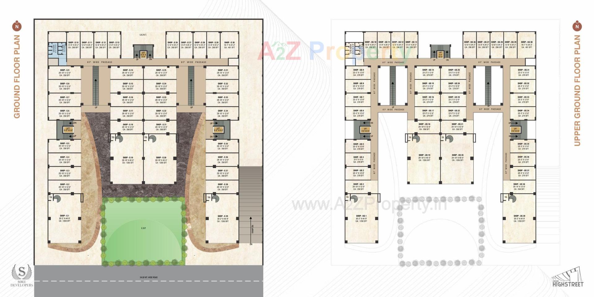 Layout of real estate project Fortune Highstreet located at Surat, Surat, Gujarat