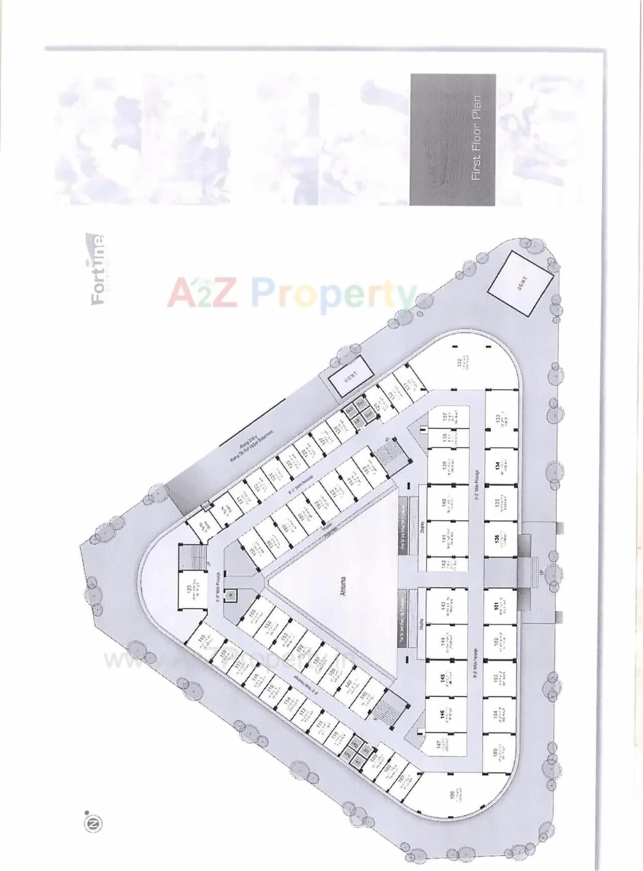 Layout of real estate project Fortune The Shopping Island located at Pal, Surat, Gujarat