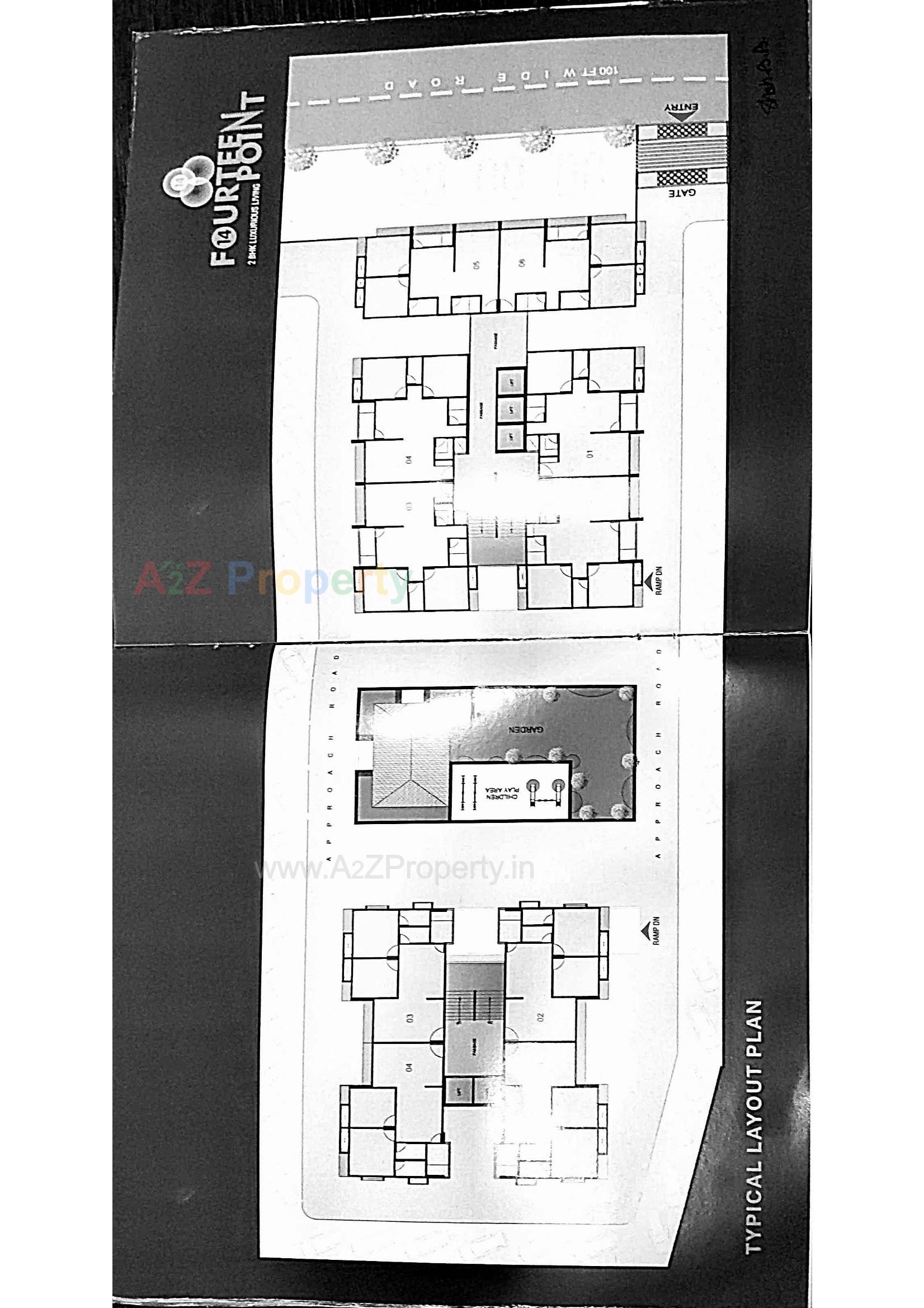 Layout of real estate project Fourteen Point located at Sarthana, Surat, Gujarat