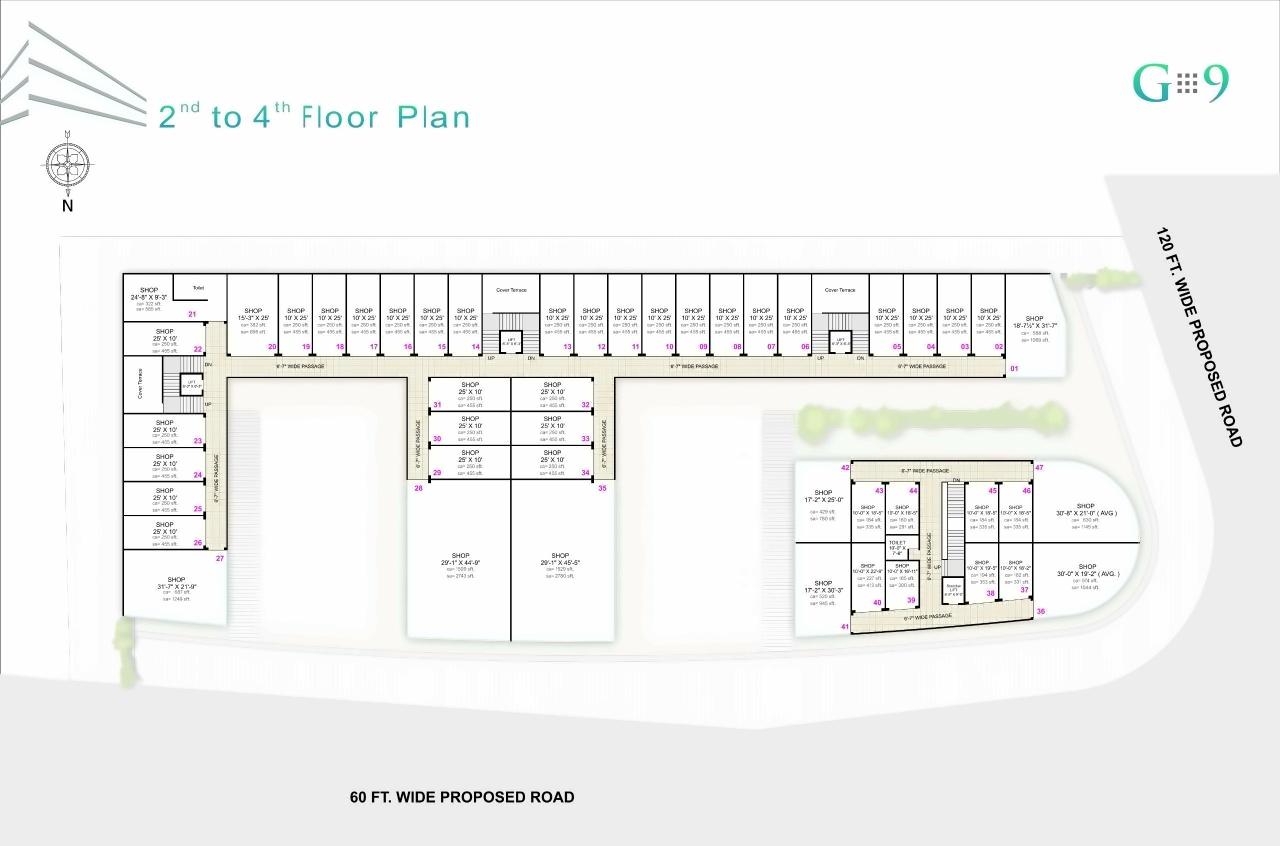 Layout of real estate project G9 Business Center located at Karadava, Surat, Gujarat