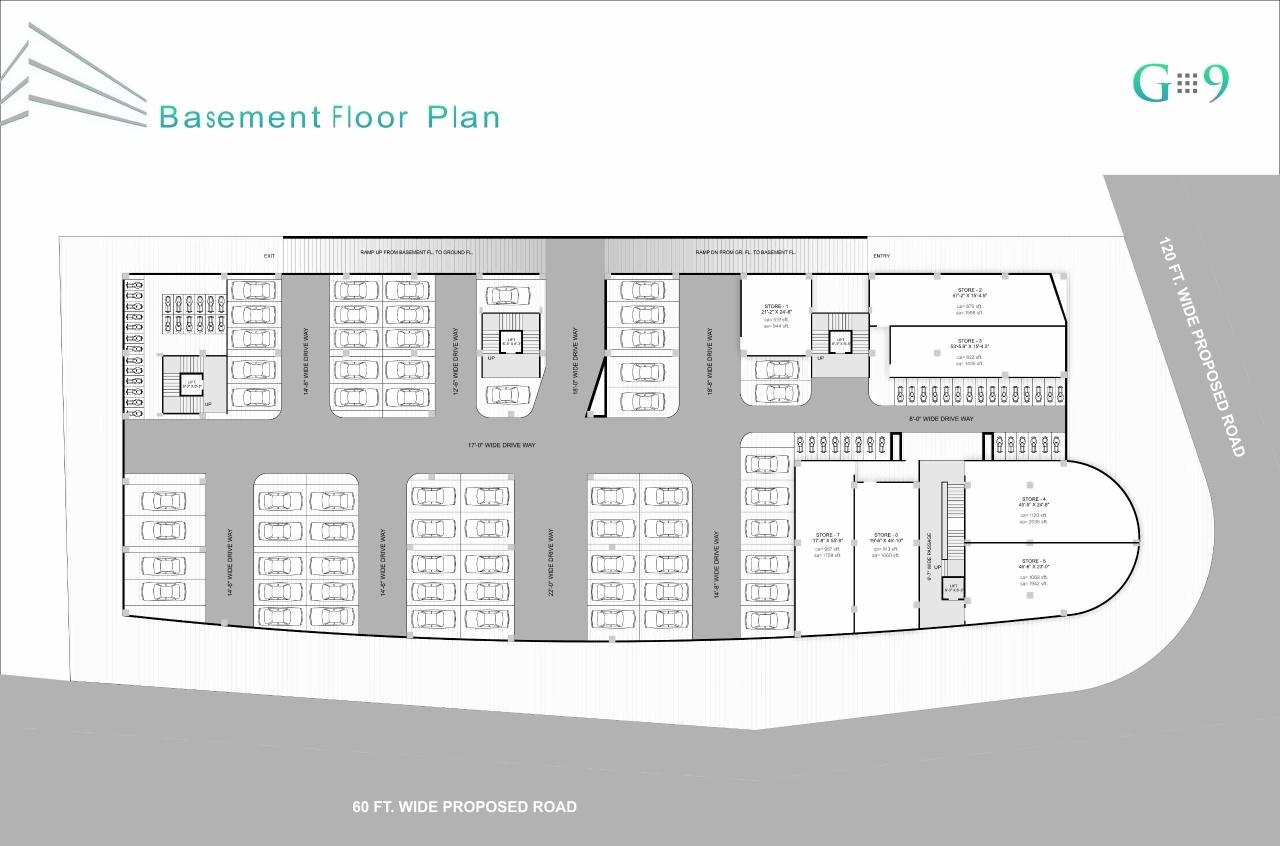 Layout of real estate project G9 Business Center located at Karadava, Surat, Gujarat