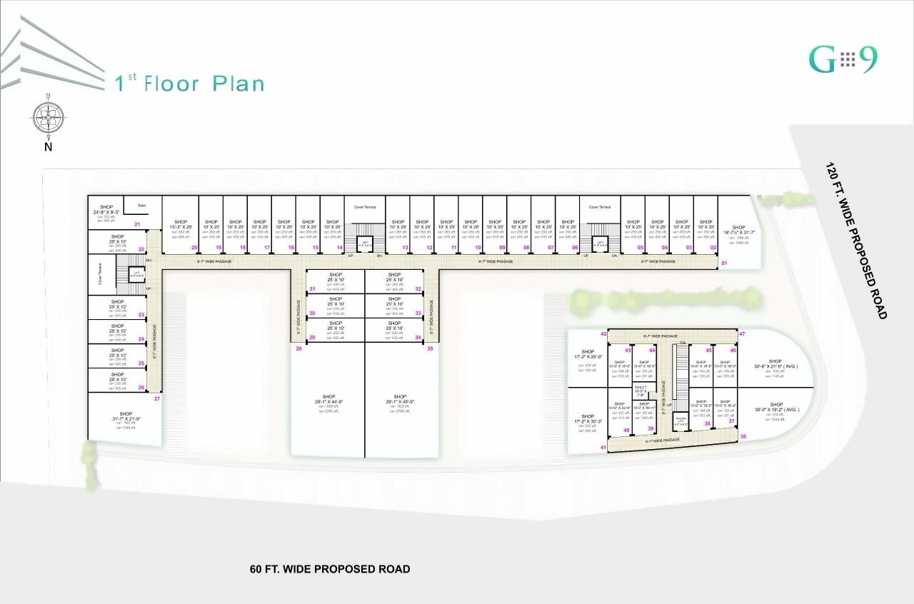 Layout of real estate project G9 Business Center located at Karadava, Surat, Gujarat