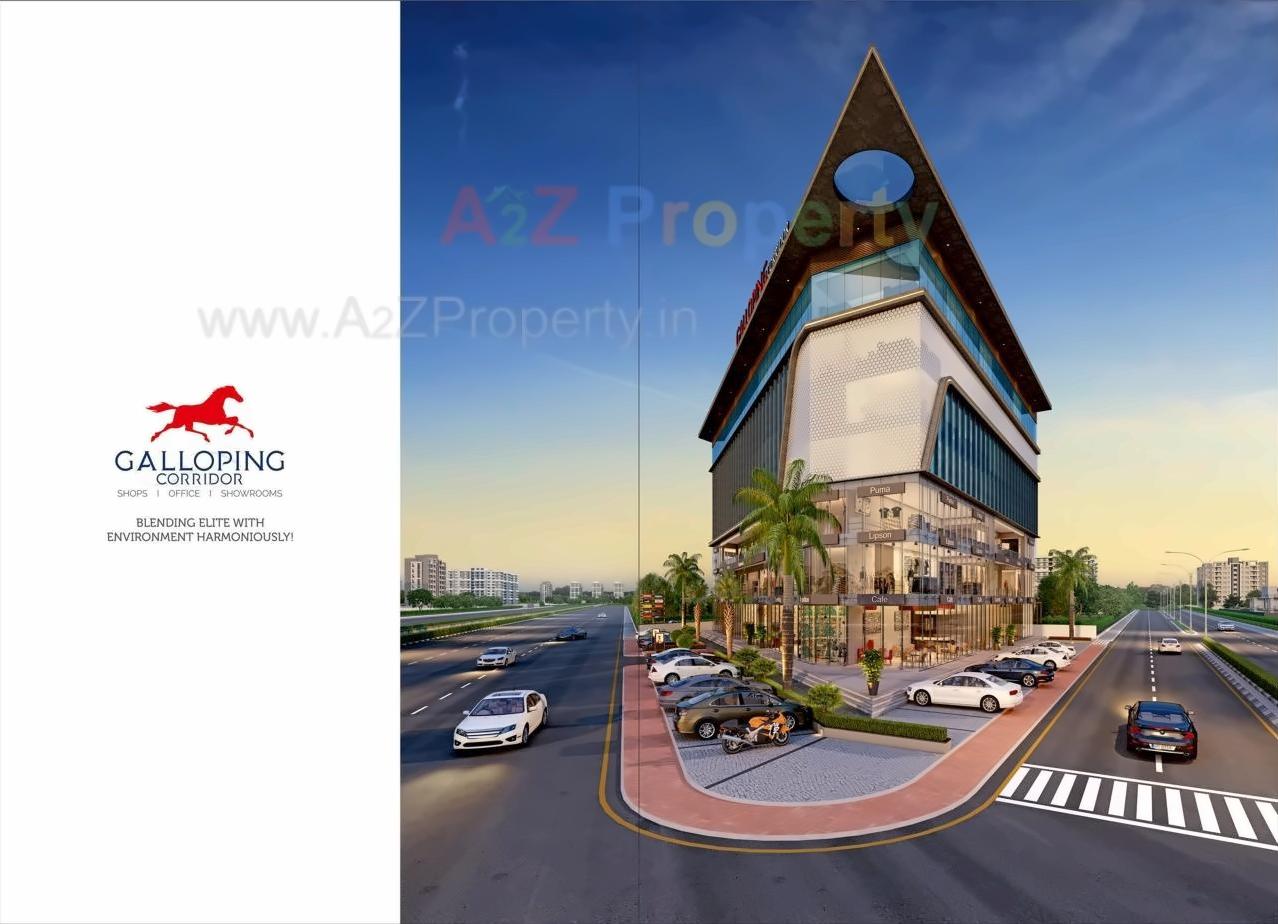 3D Elevation of real estate project Galloping Corridor located at Bharthana, Surat, Gujarat