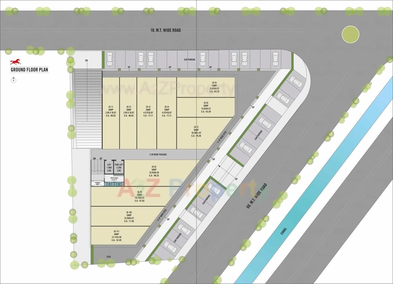 Layout of real estate project Galloping Corridor located at Bharthana, Surat, Gujarat