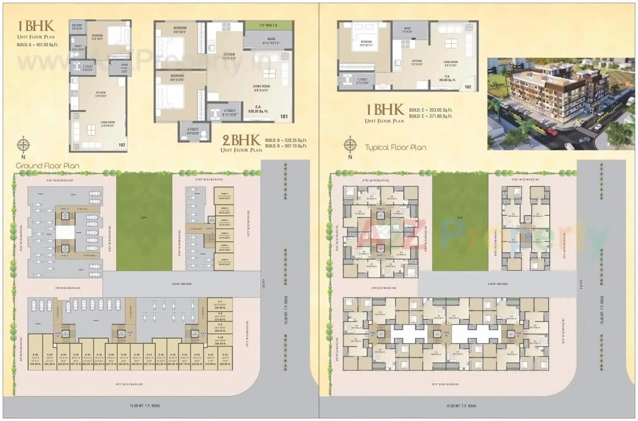Layout of real estate project Gauved Residency located at Variav, Surat, Gujarat