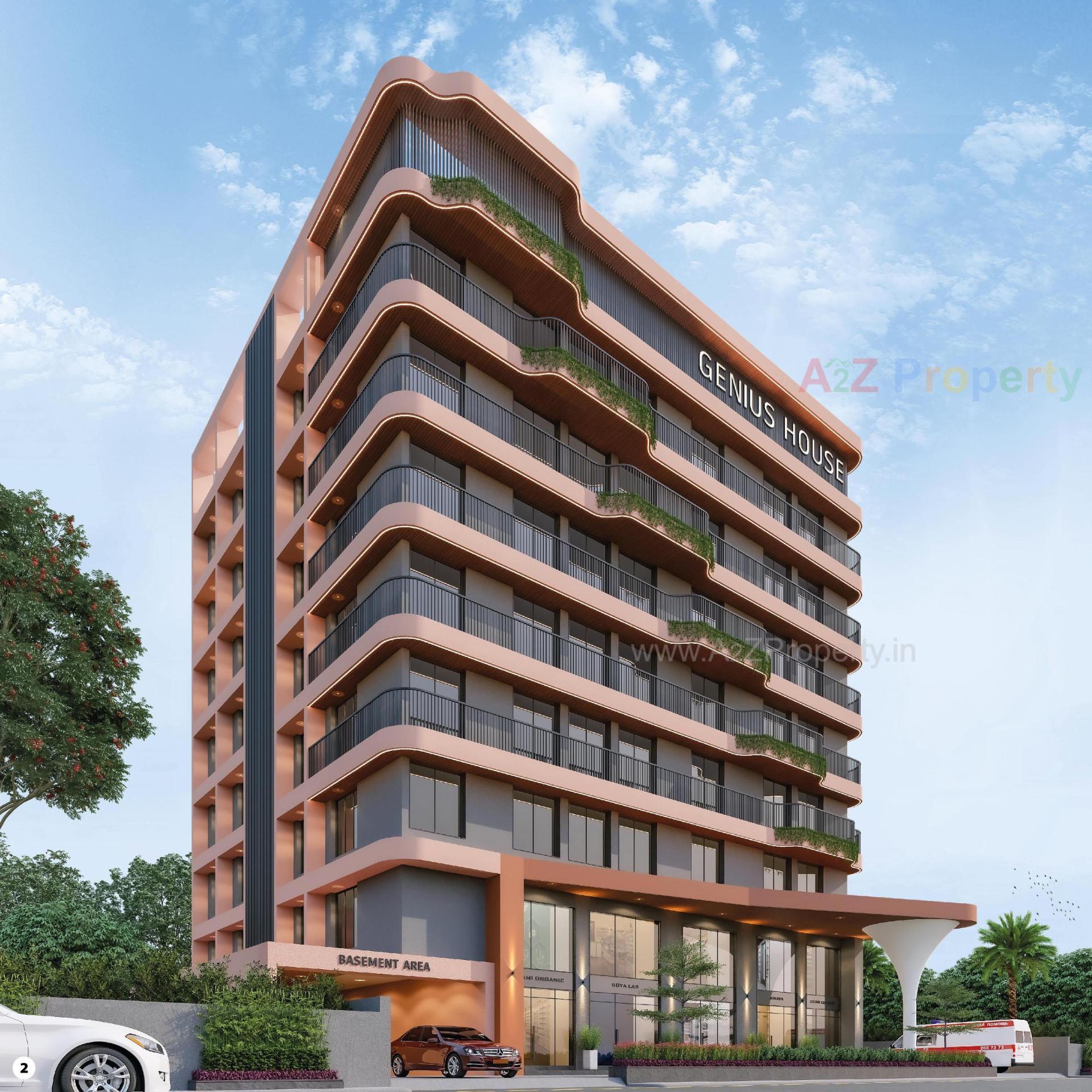 3D Elevation of real estate project Genius House located at Katargam, Surat, Gujarat