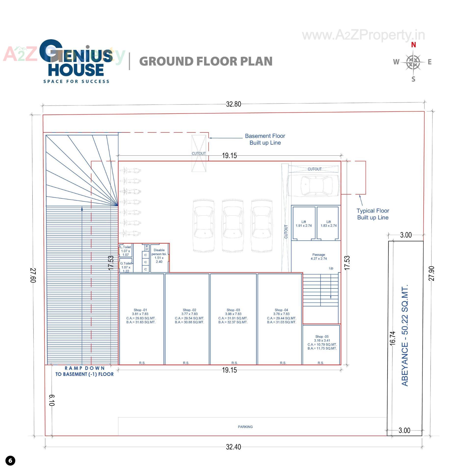 Layout of real estate project Genius House located at Katargam, Surat, Gujarat