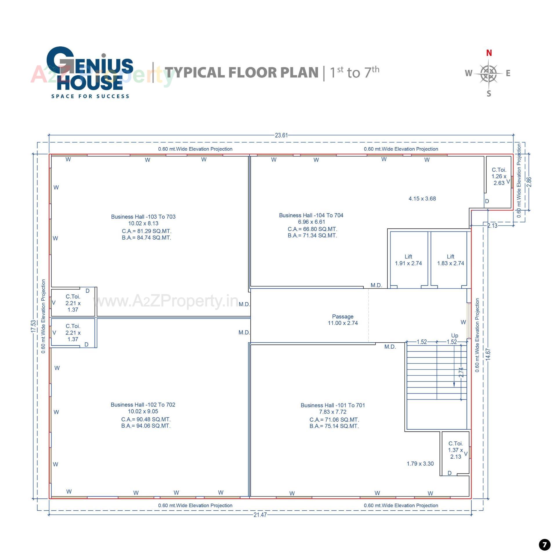Layout of real estate project Genius House located at Katargam, Surat, Gujarat