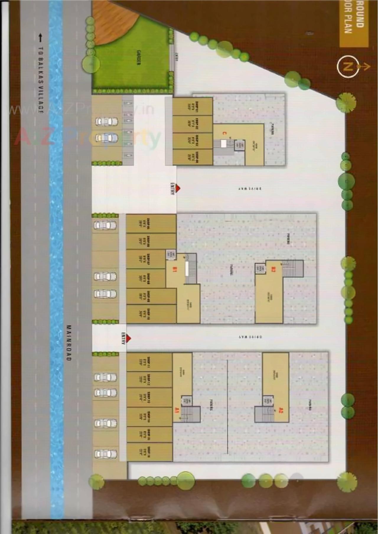 Layout of real estate project Ghanshyam Avenue located at Balkash, Surat, Gujarat