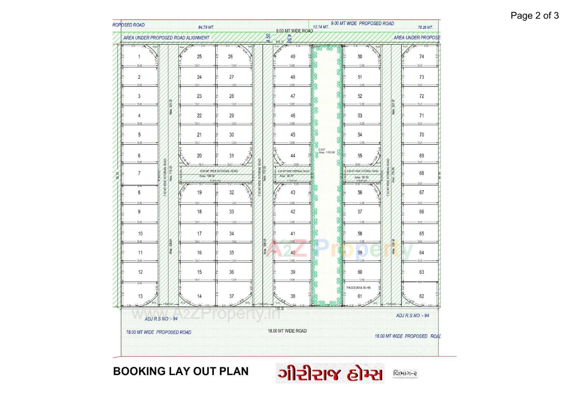 Layout of real estate project Giriraj Homes Vibhag located at Pasodra, Surat, Gujarat