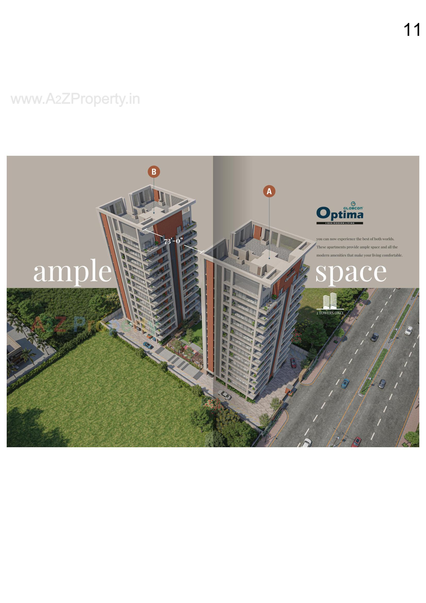 3D Elevation of real estate project Globcon Optima located at Pal, Surat, Gujarat