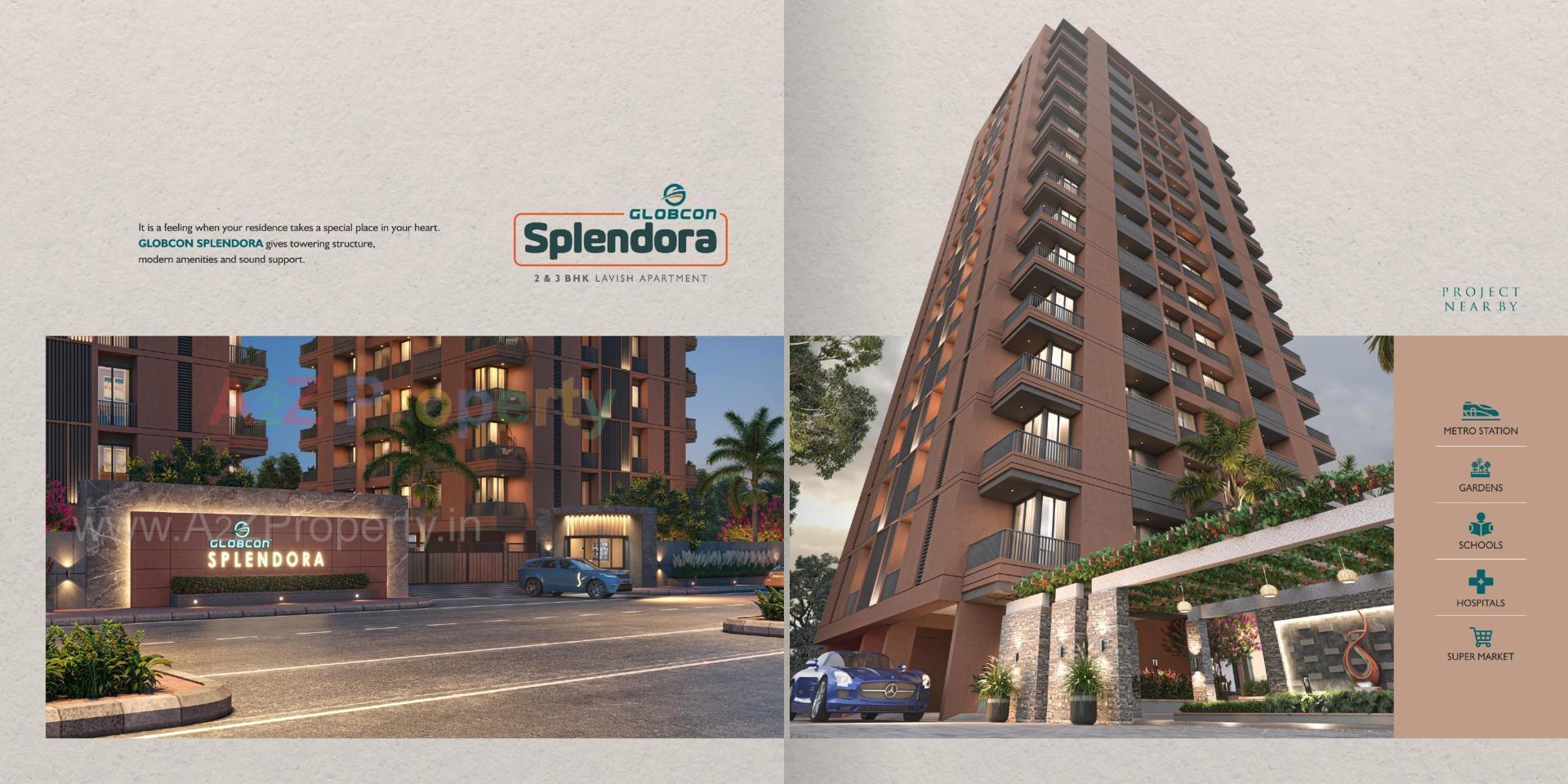 3D Elevation of real estate project Globcon Splendora located at Palanpor, Surat, Gujarat