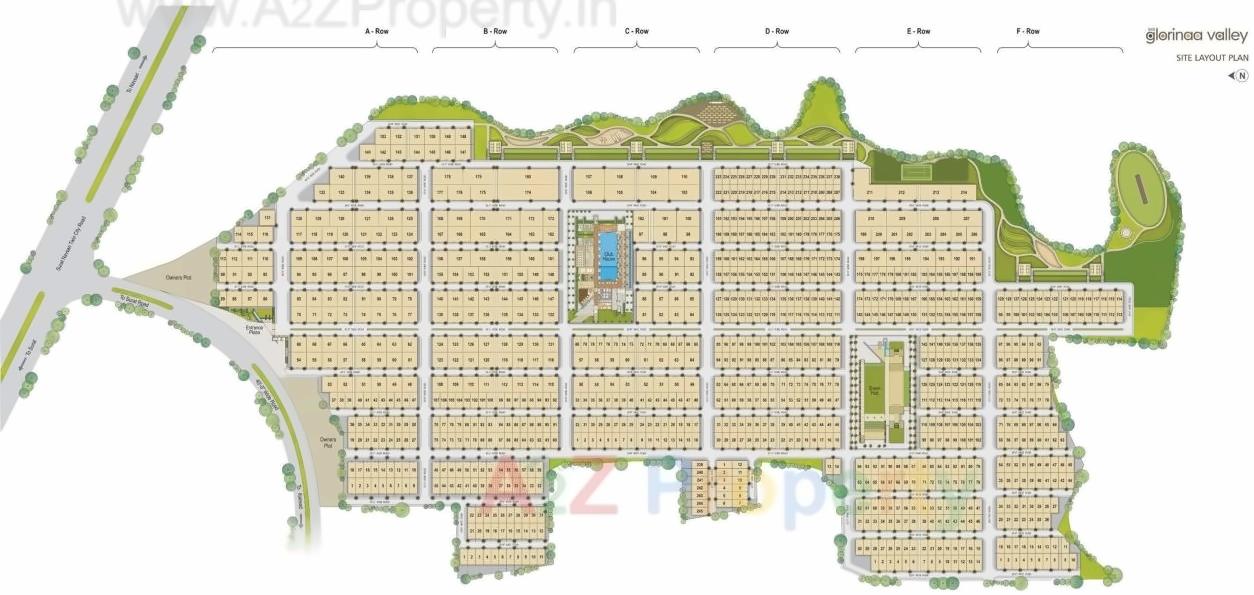 Layout of real estate project Glorina Valley located at Kansad, Surat, Gujarat