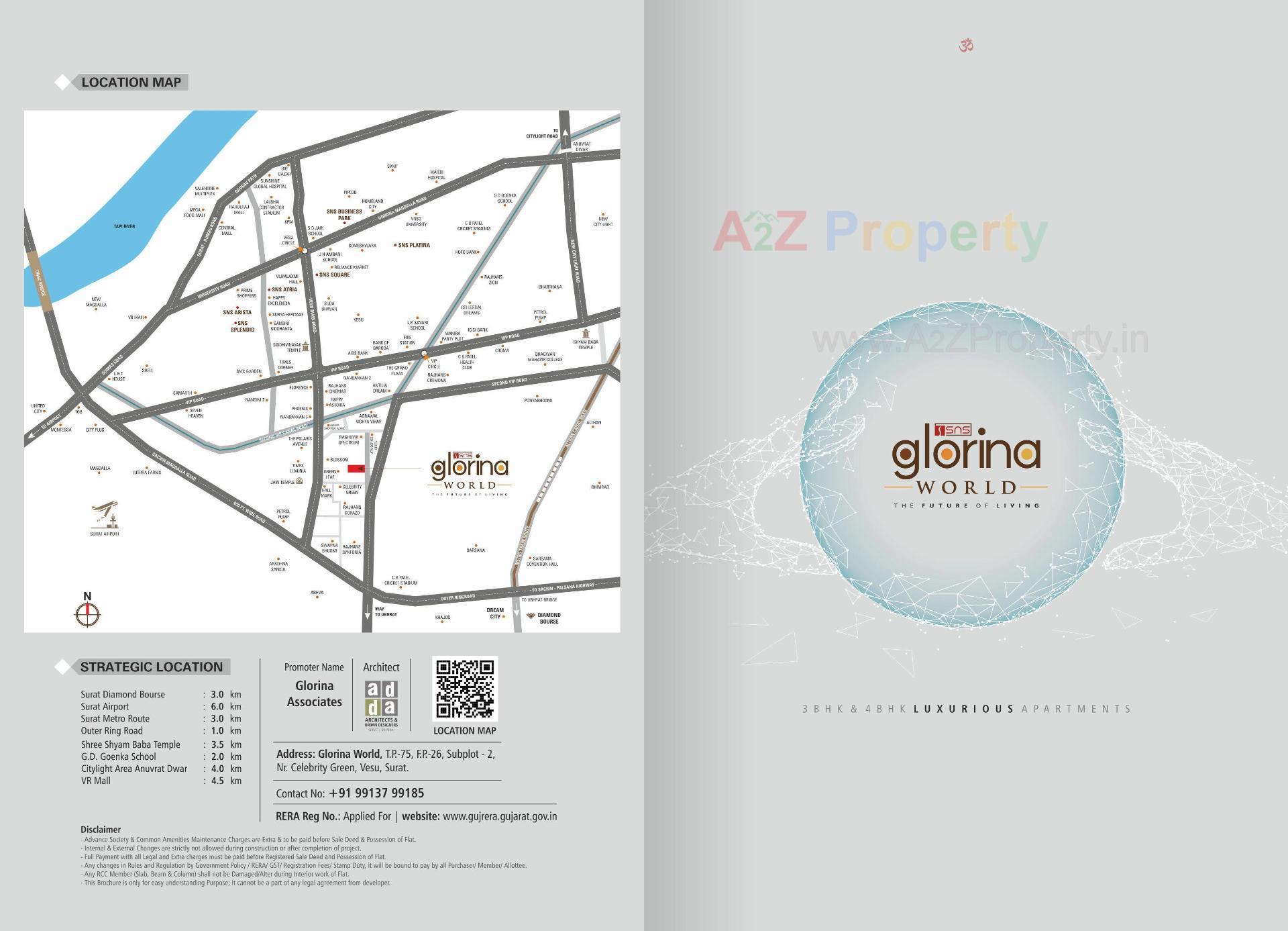  of real estate project Glorina World located at Vesu, Surat, Gujarat