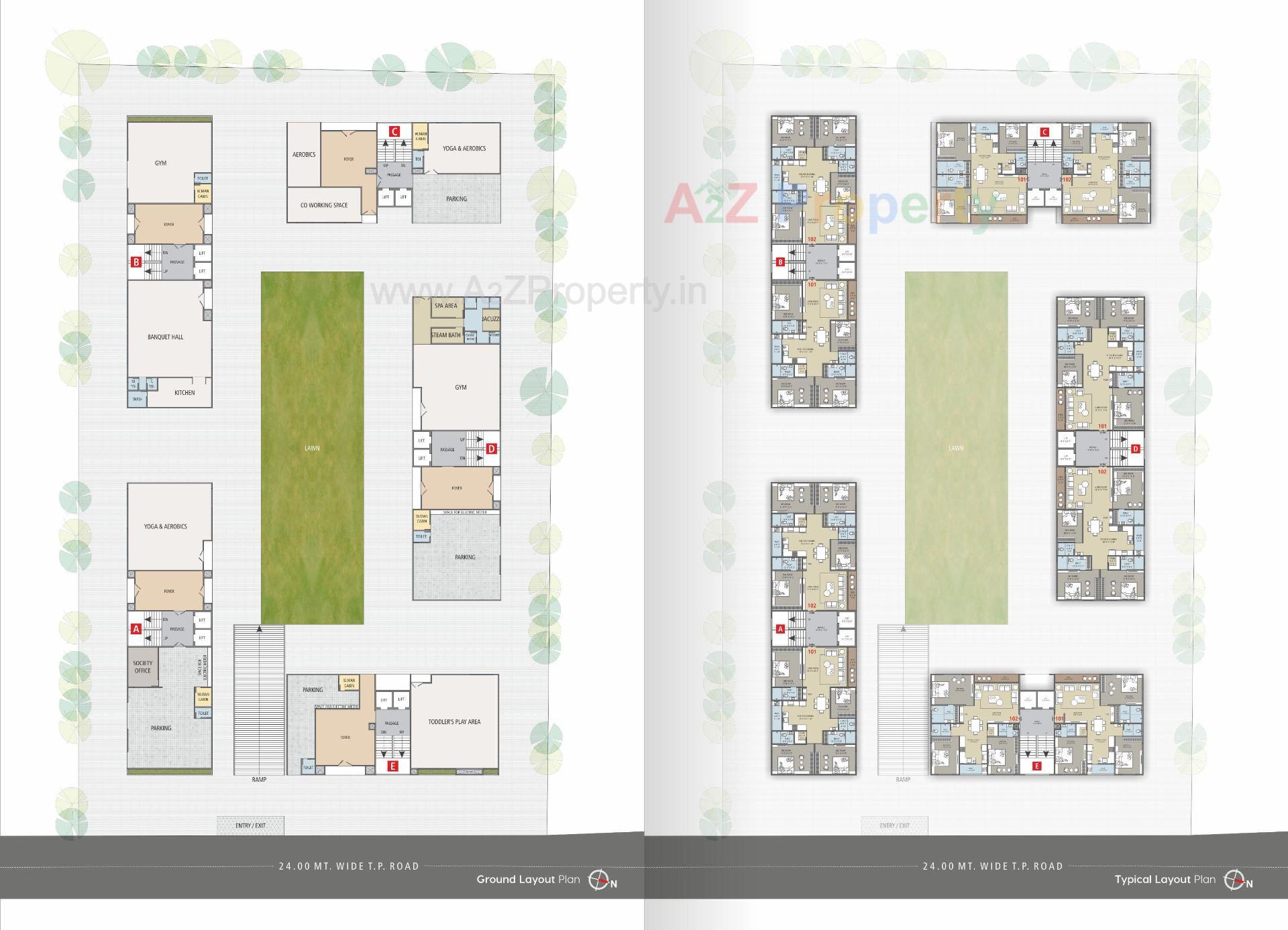 Layout of real estate project Glorina World located at Vesu, Surat, Gujarat
