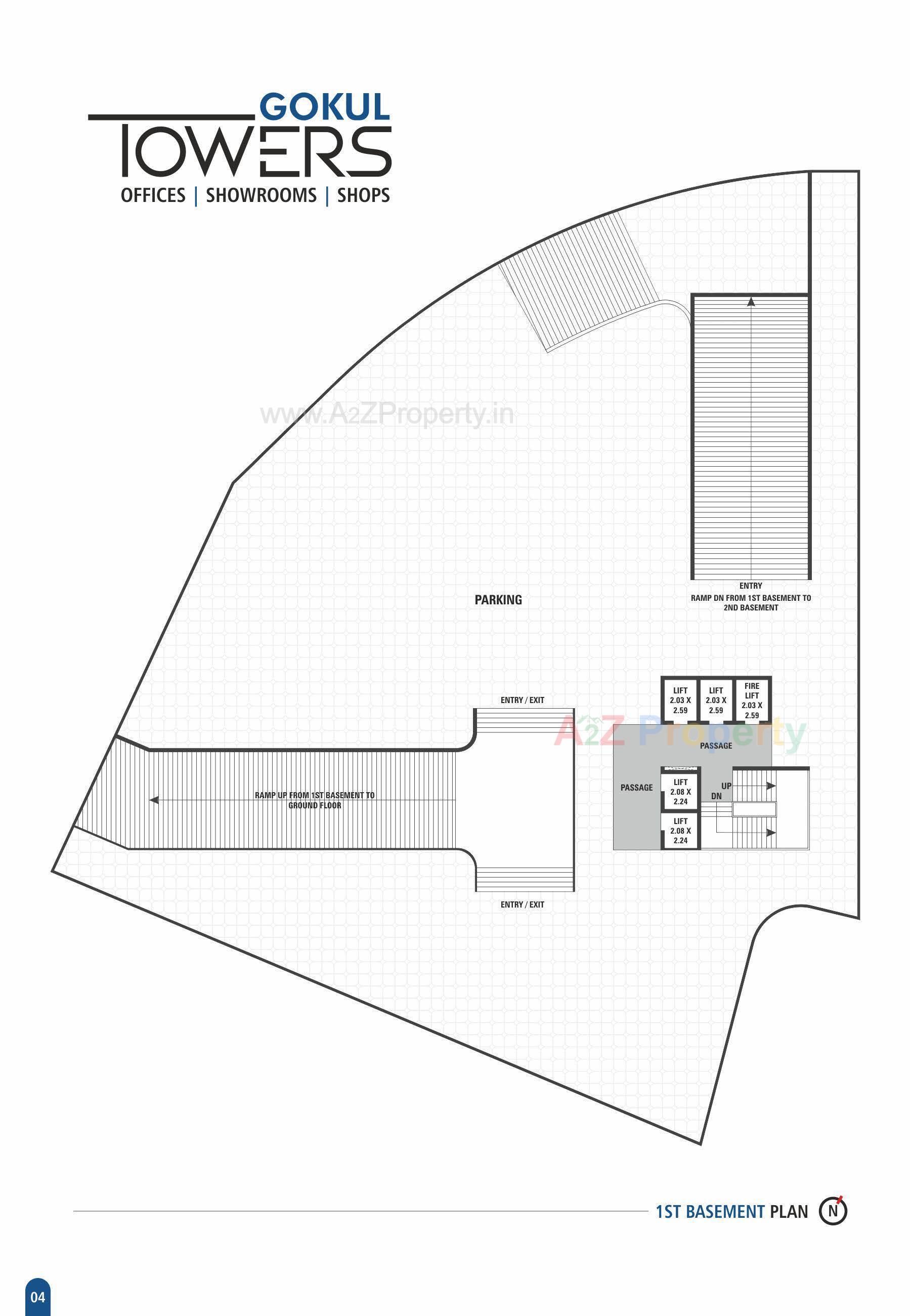 Layout of real estate project Gokul Towers located at Athwa, Surat, Gujarat