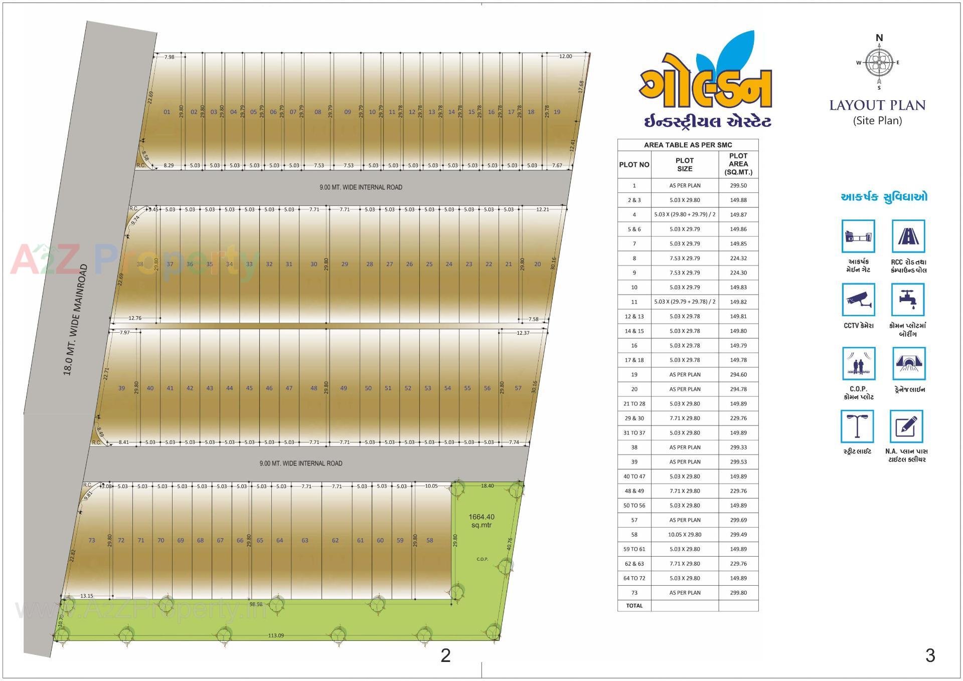 Layout of real estate project Golden Industrial Estate located at Surat, Surat, Gujarat