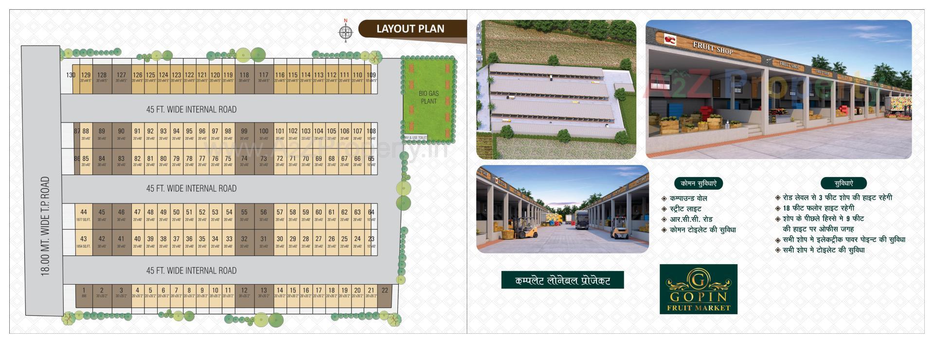 Layout of real estate project Gopin Fruit Market located at Surat, Surat, Gujarat