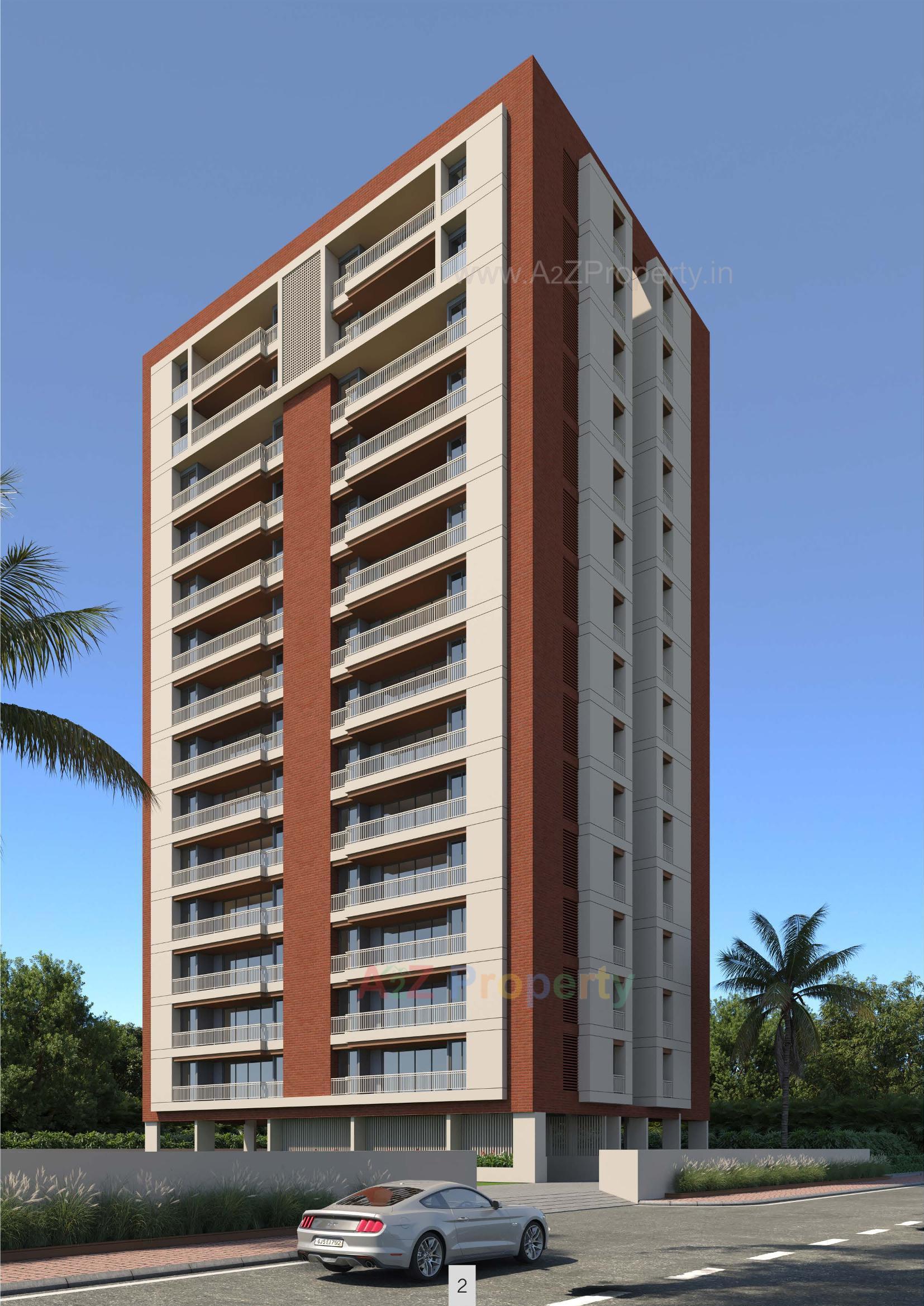 3D Elevation of real estate project Gopinath Sky located at Katargam, Surat, Gujarat